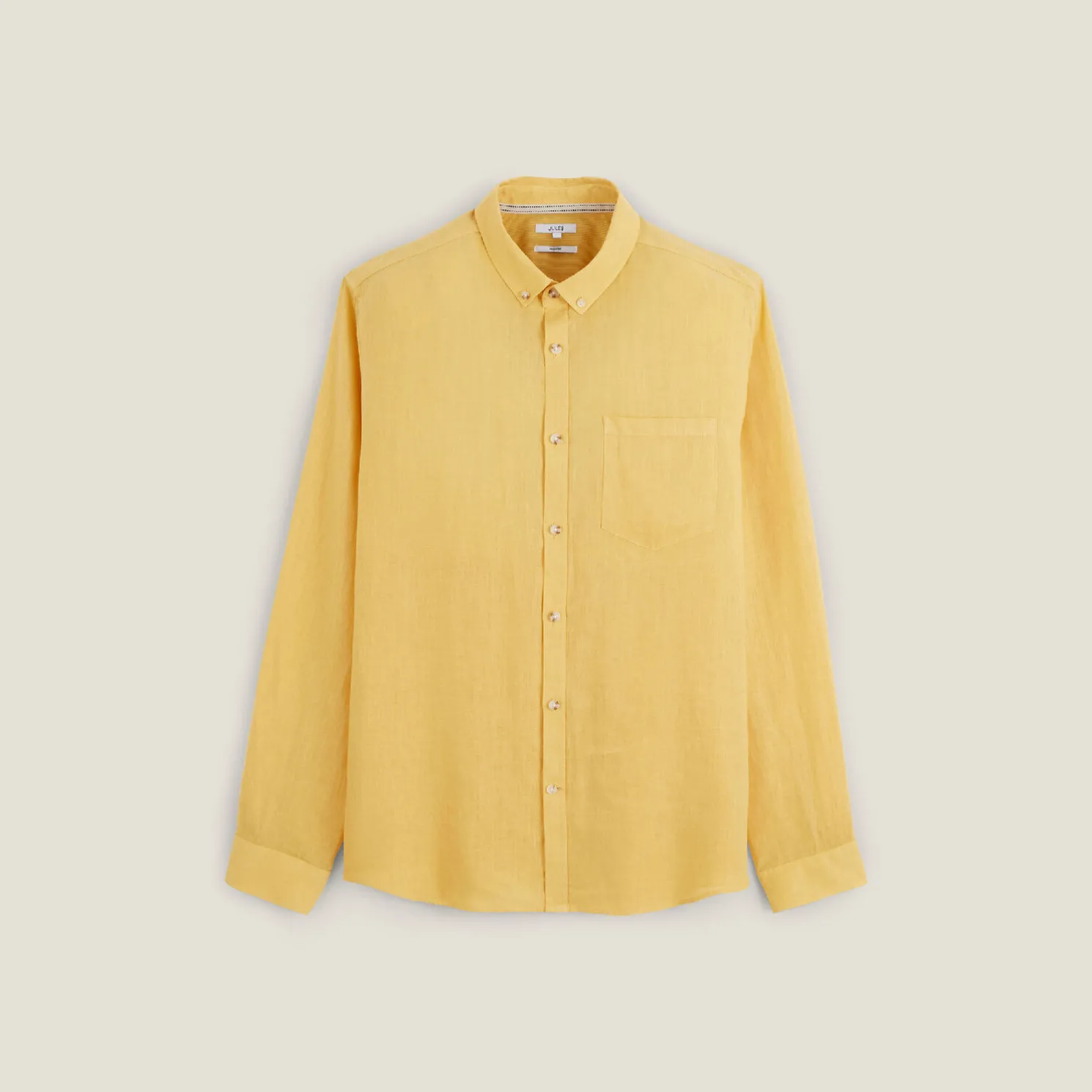 Regular effen hemd in linnen