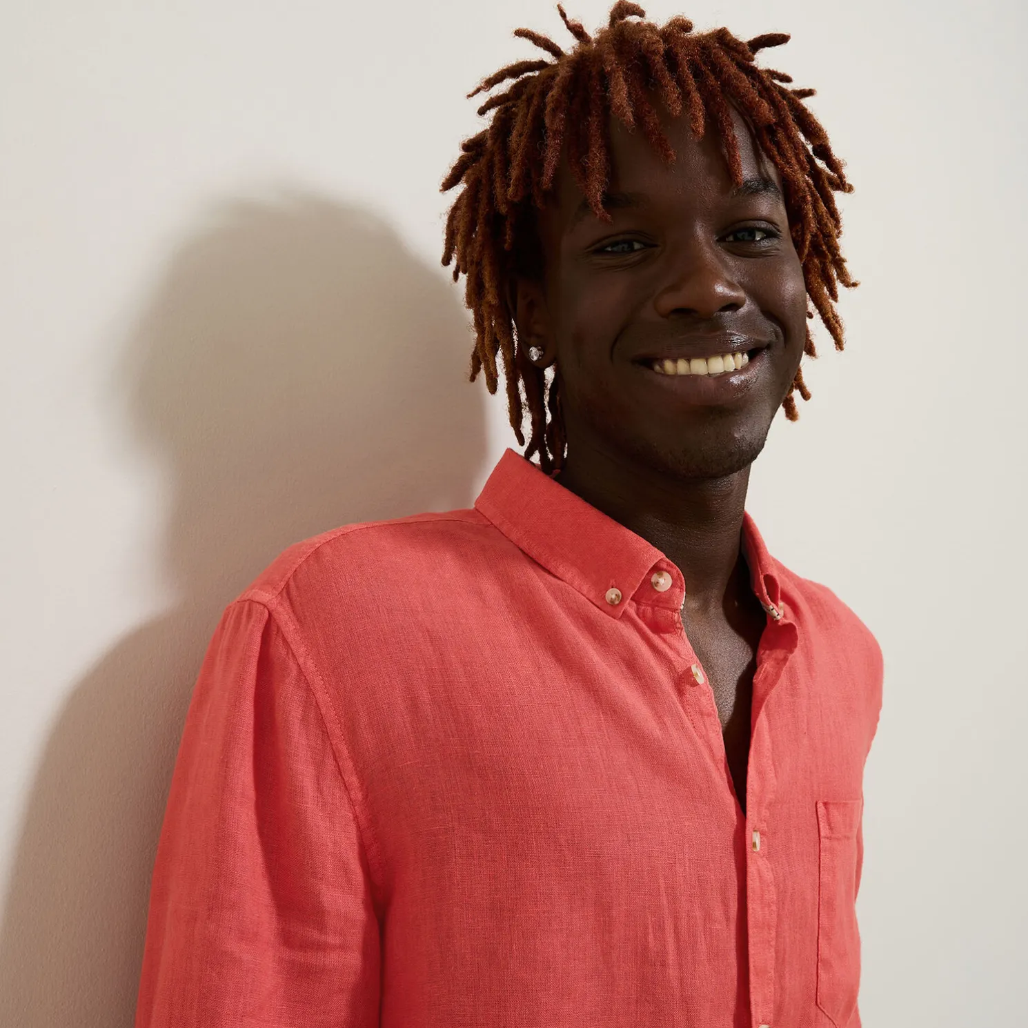 Regular effen hemd in linnen