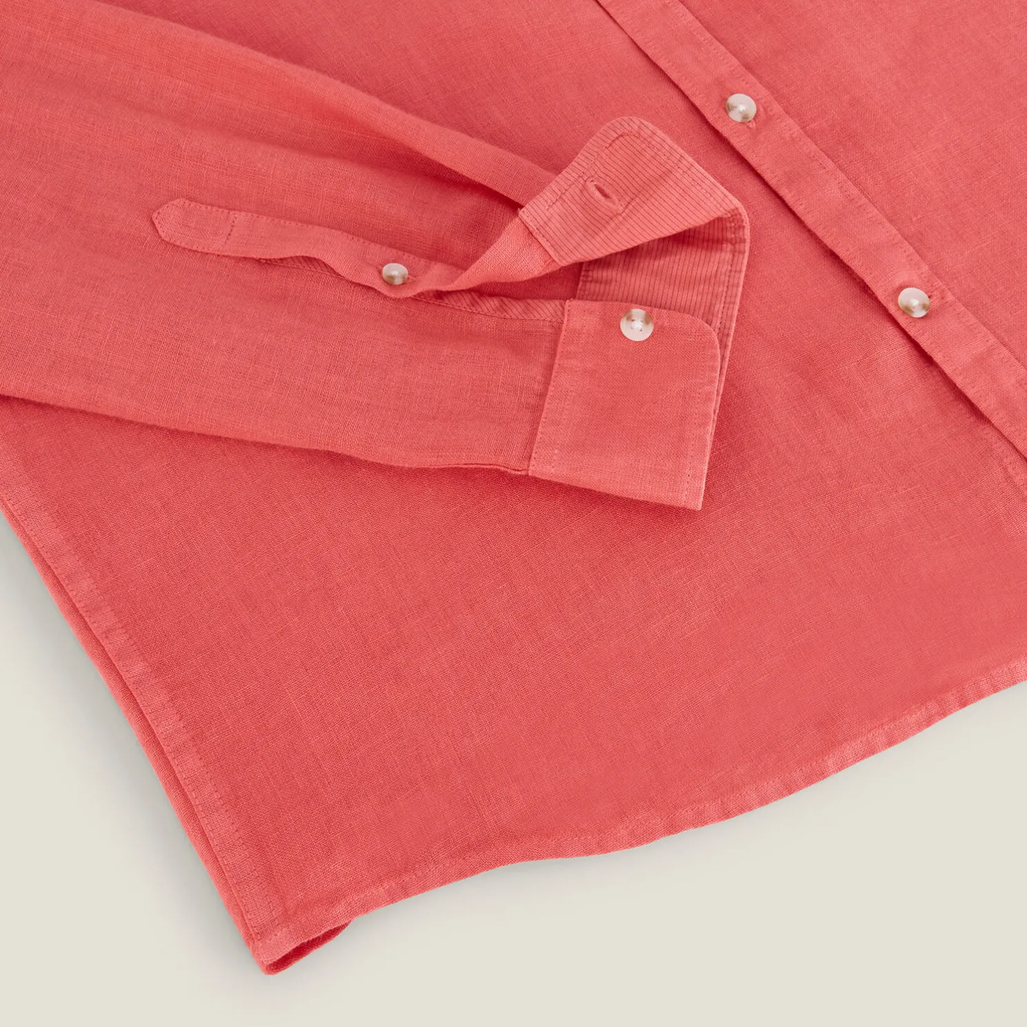 Regular effen hemd in linnen