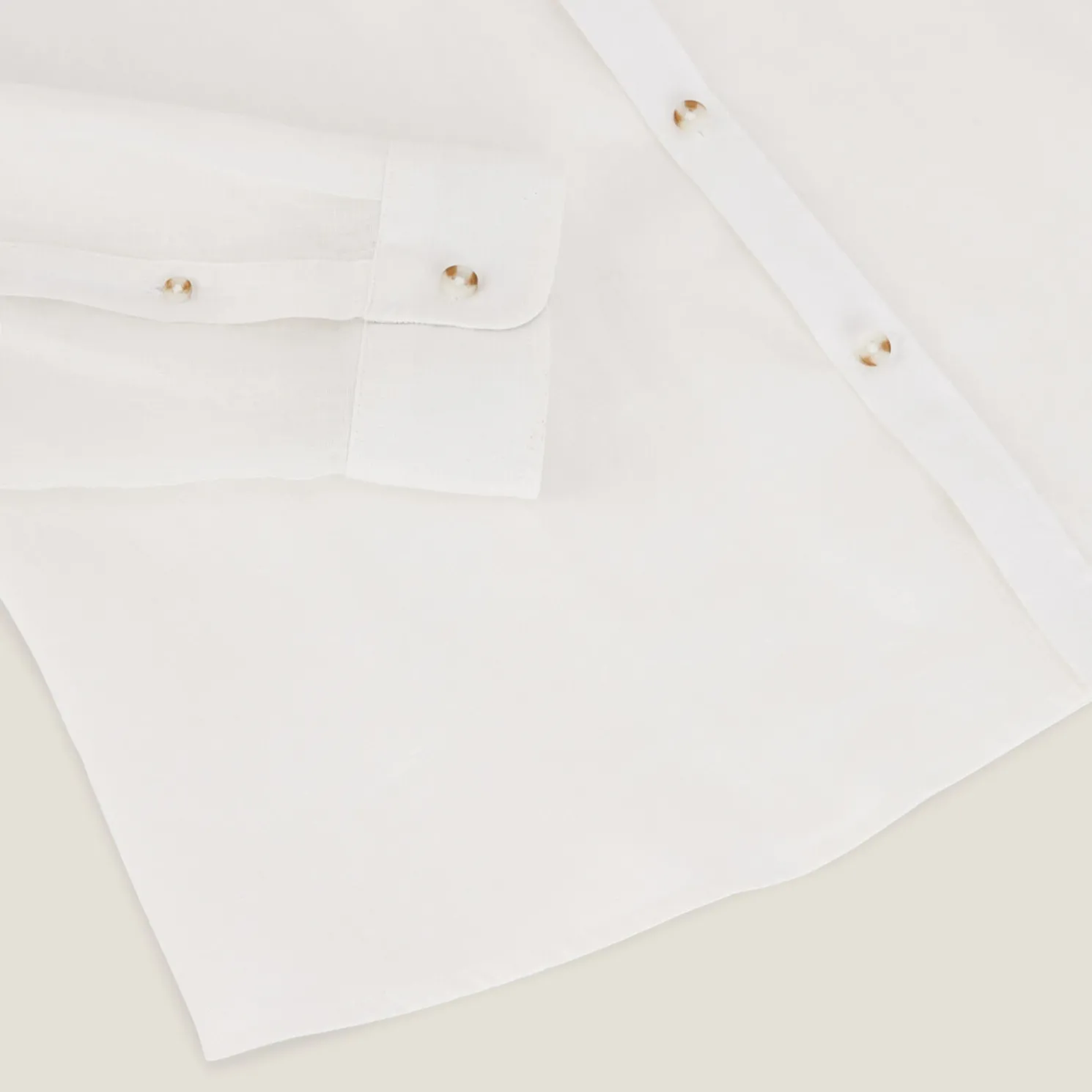 Regular effen hemd in linnen met mao-kraag