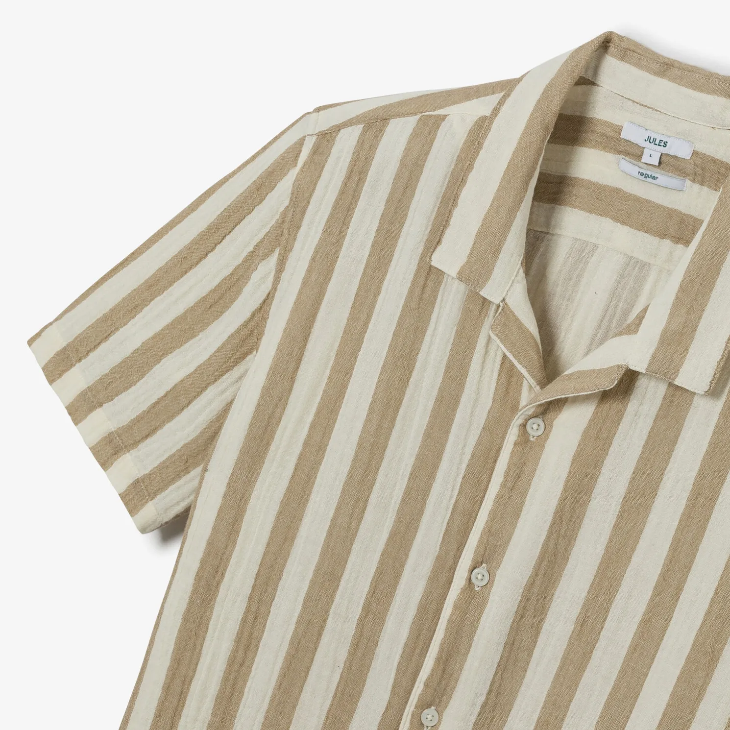 Regular fit gestreept overhemd met korte mouw van