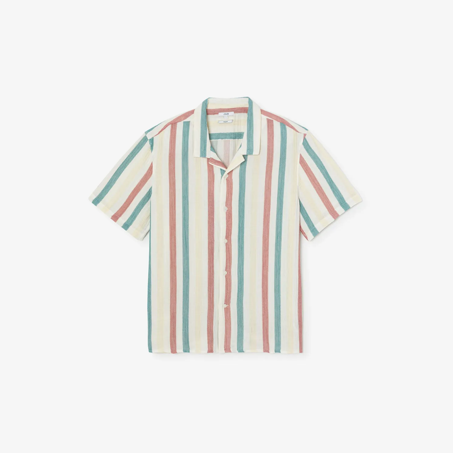 Regular fit gestreept overhemd met korte mouw van