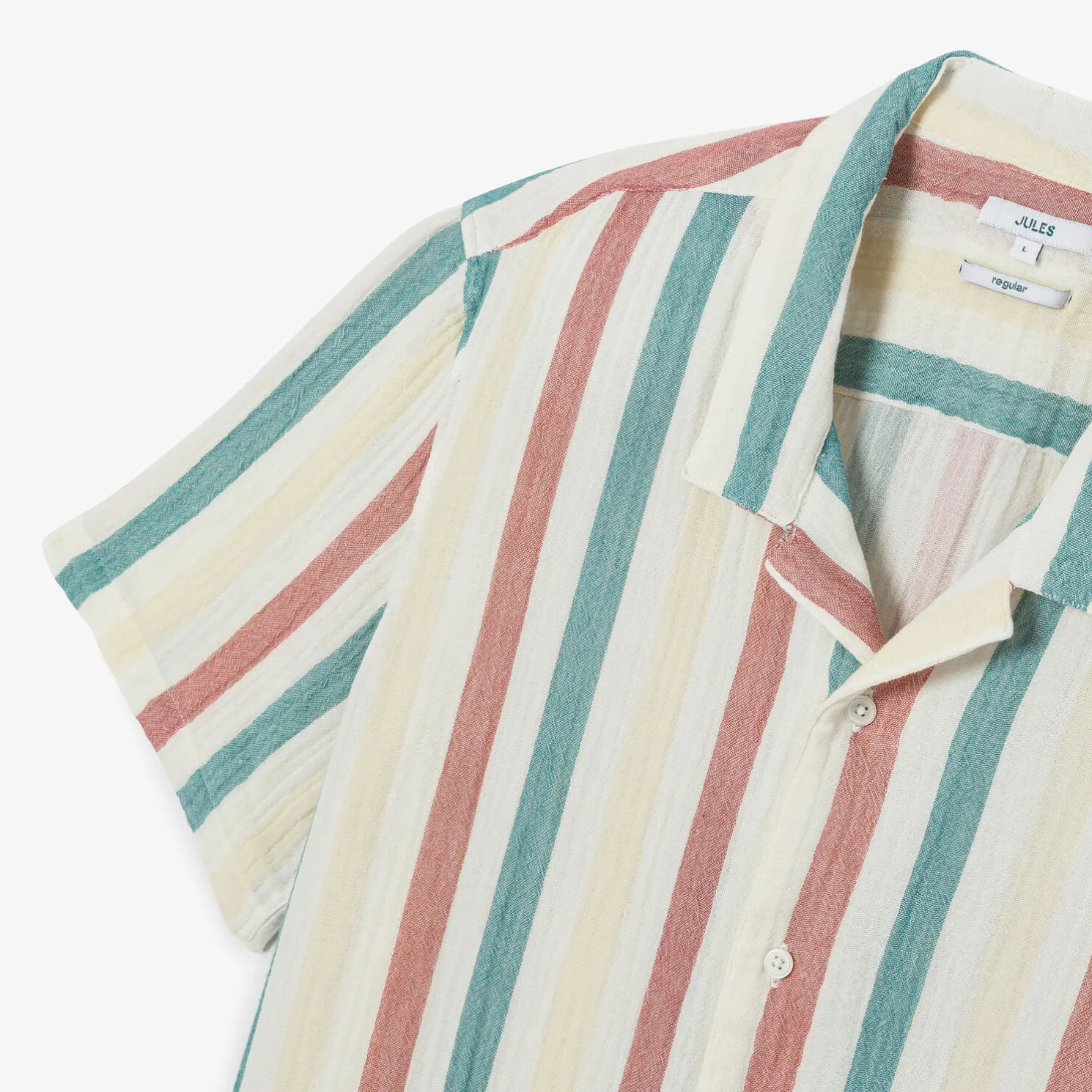 Regular fit gestreept overhemd met korte mouw van