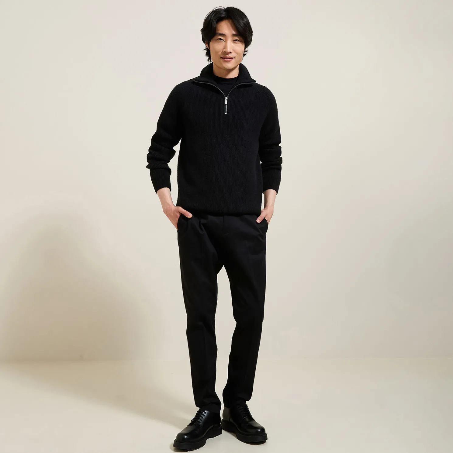 Regular fit twill broek