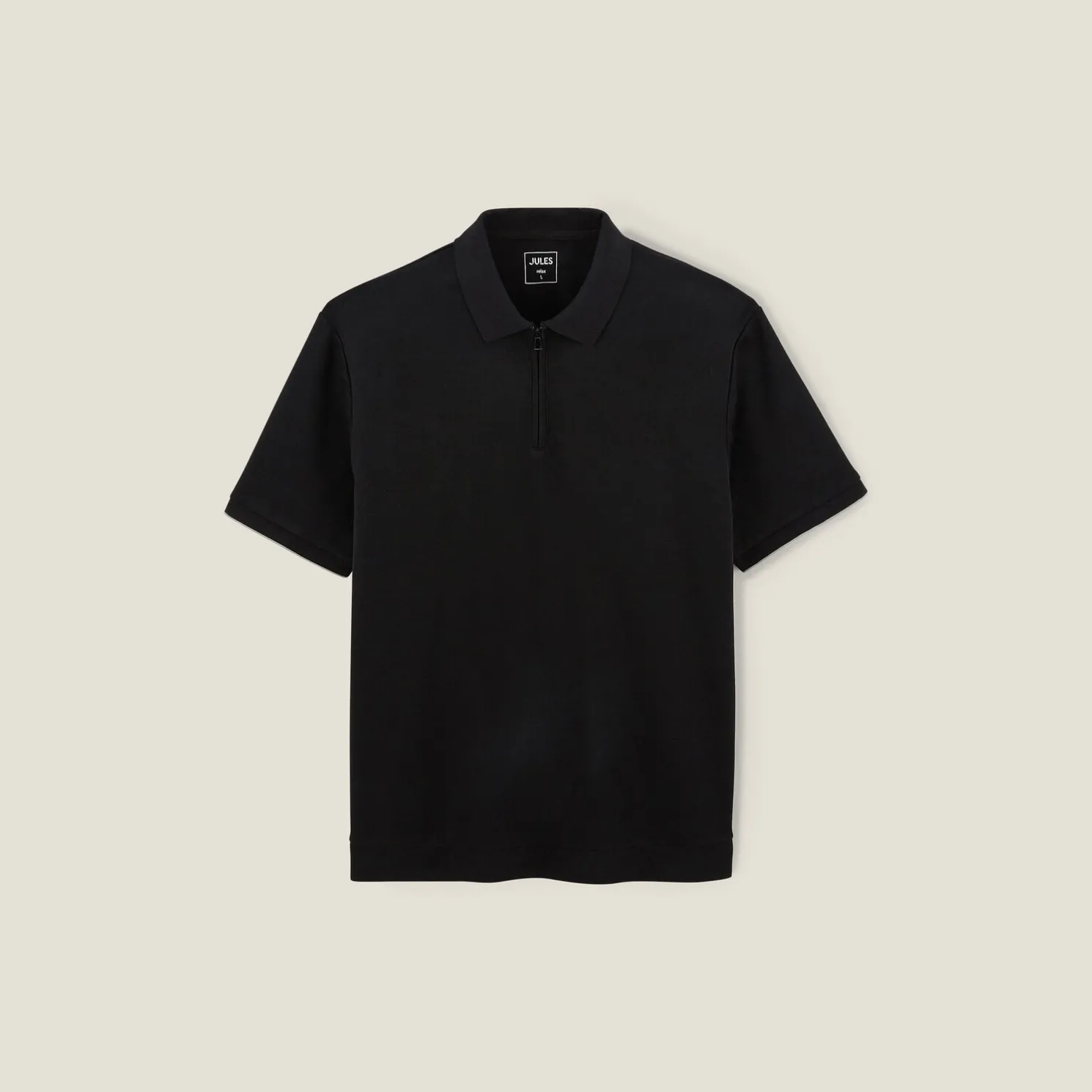 Relax polo in textuurstof met korte mouwen en polo