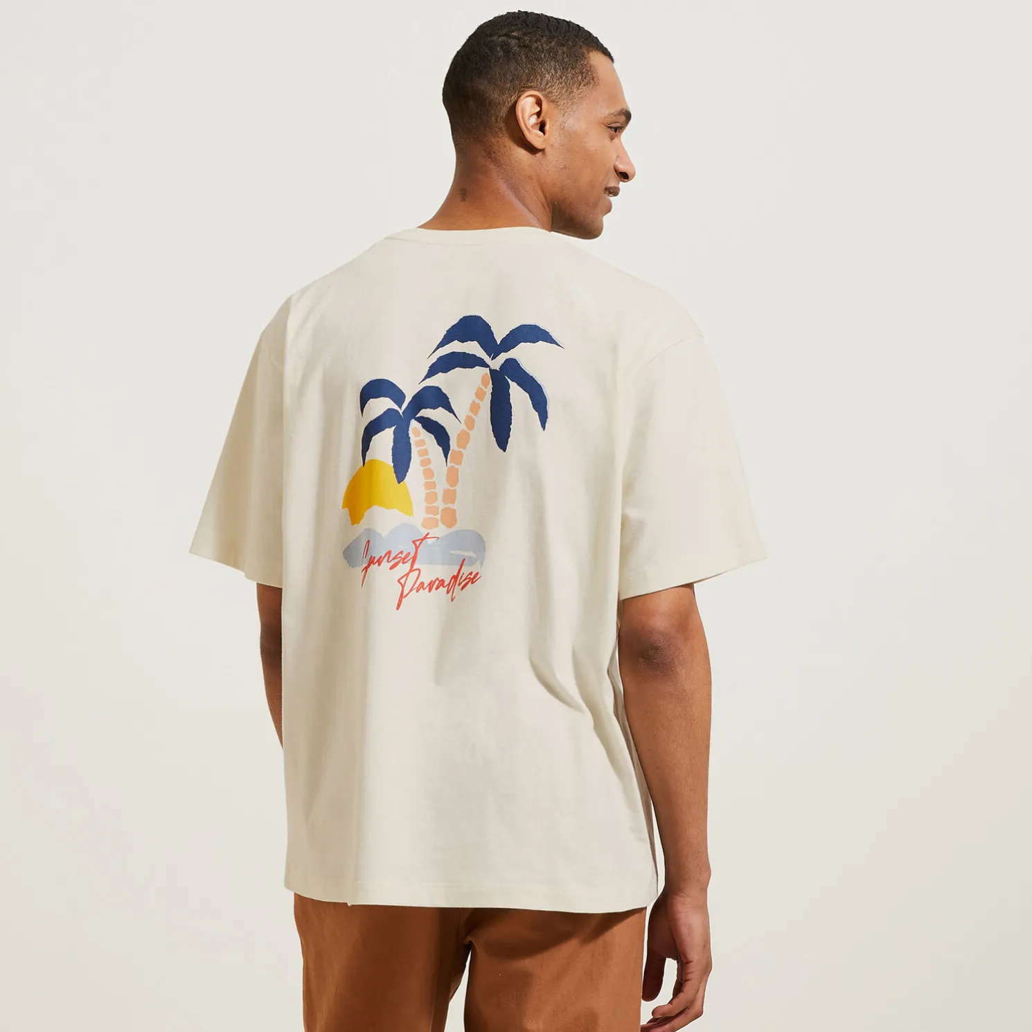 Relax T-shirt met print op voor-en achterkant