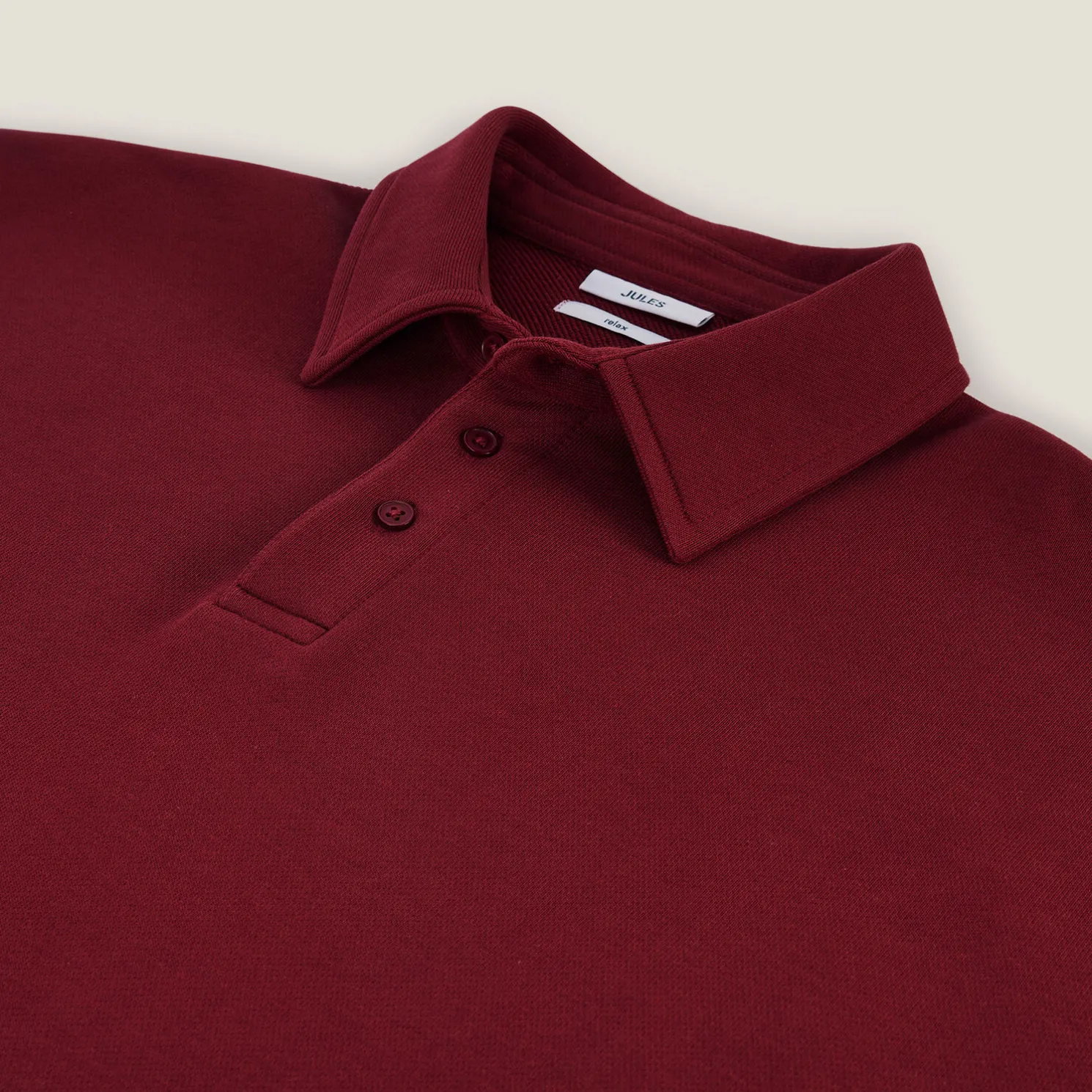 Relaxed effen sweater met polokraag