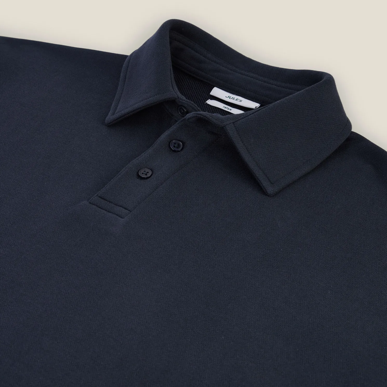 Relaxed effen sweater met polokraag