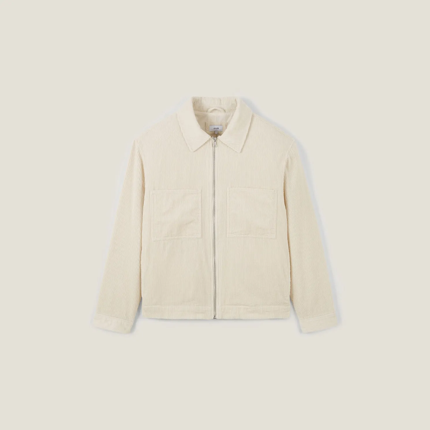 Ribfluwelen jack hemdskraag