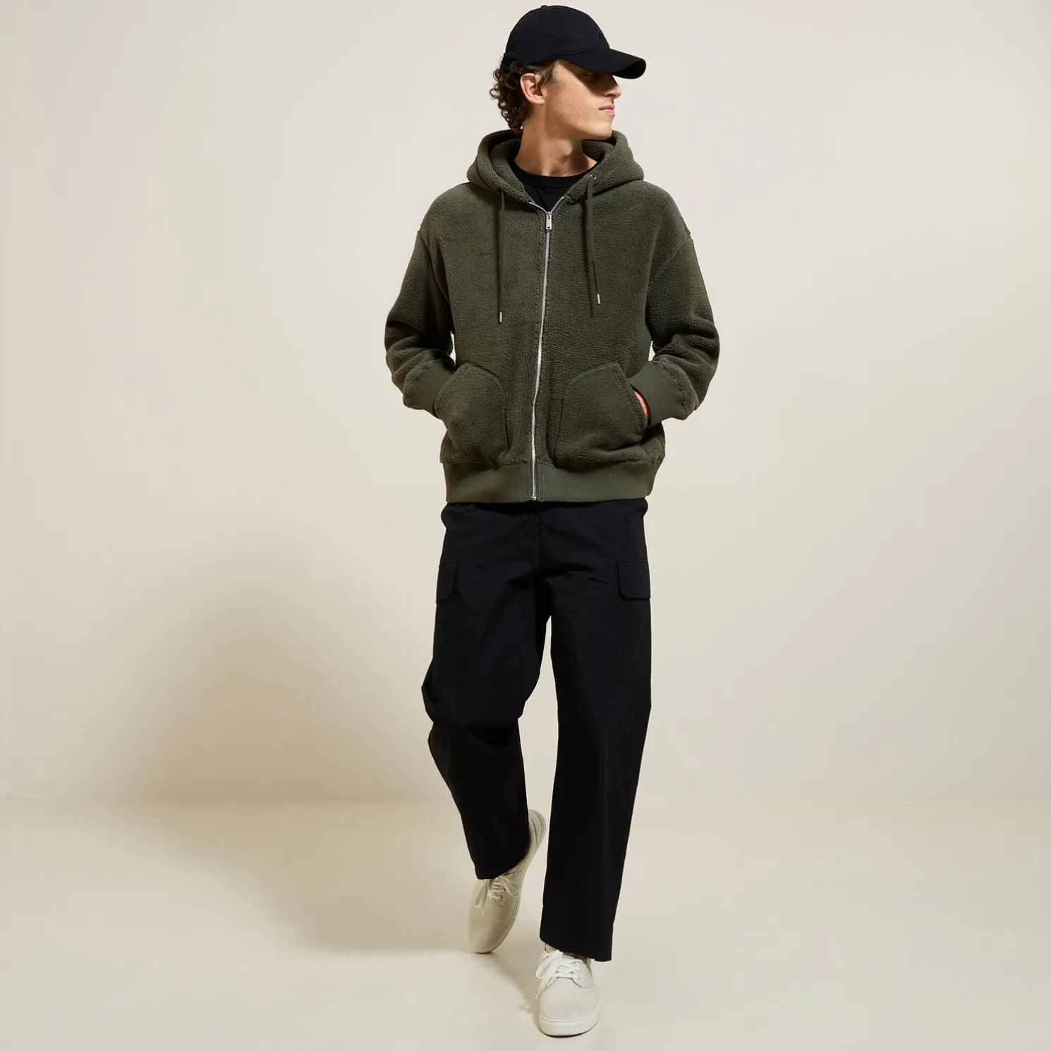 Sherpa sweater met kap