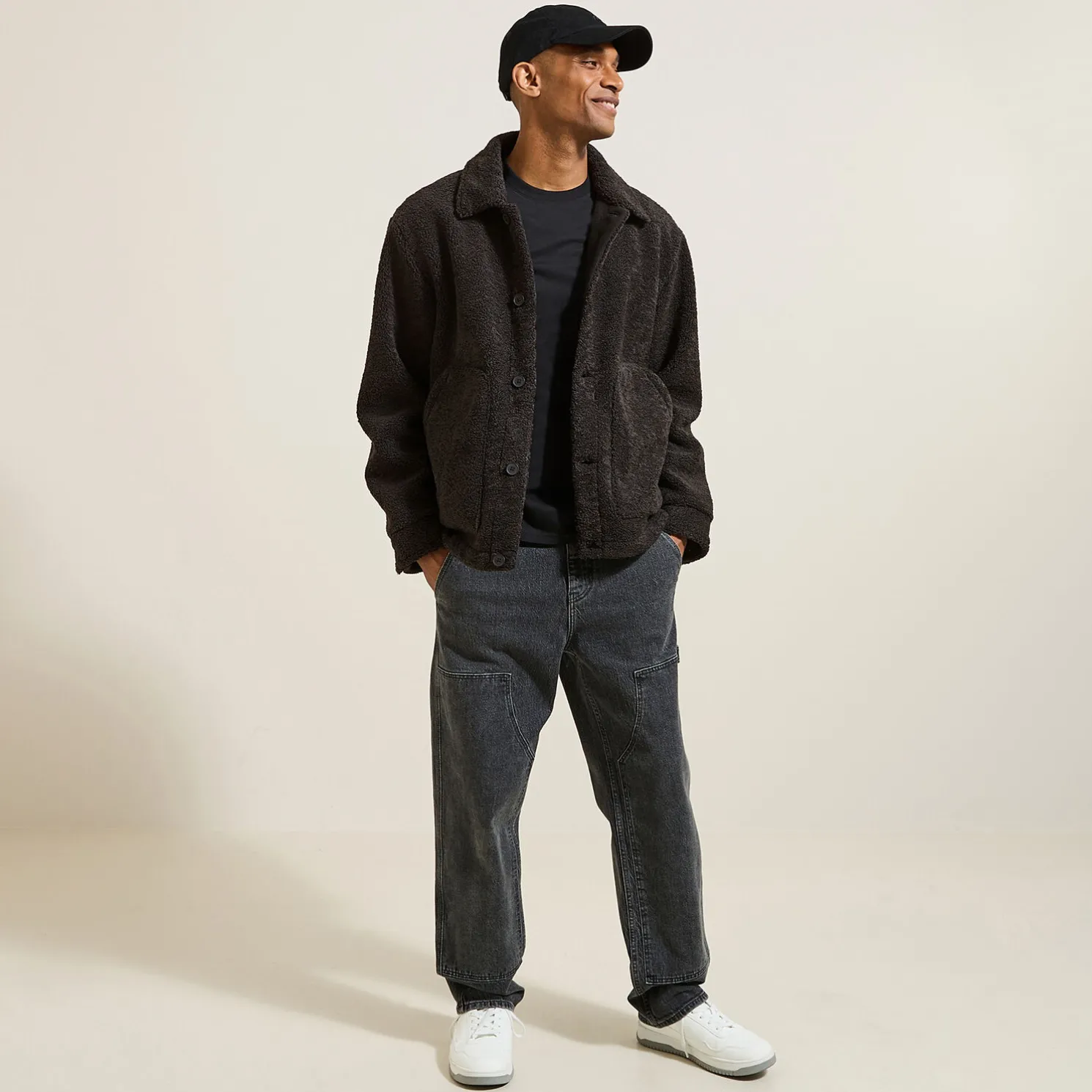 Sherpajack met hemdskraag