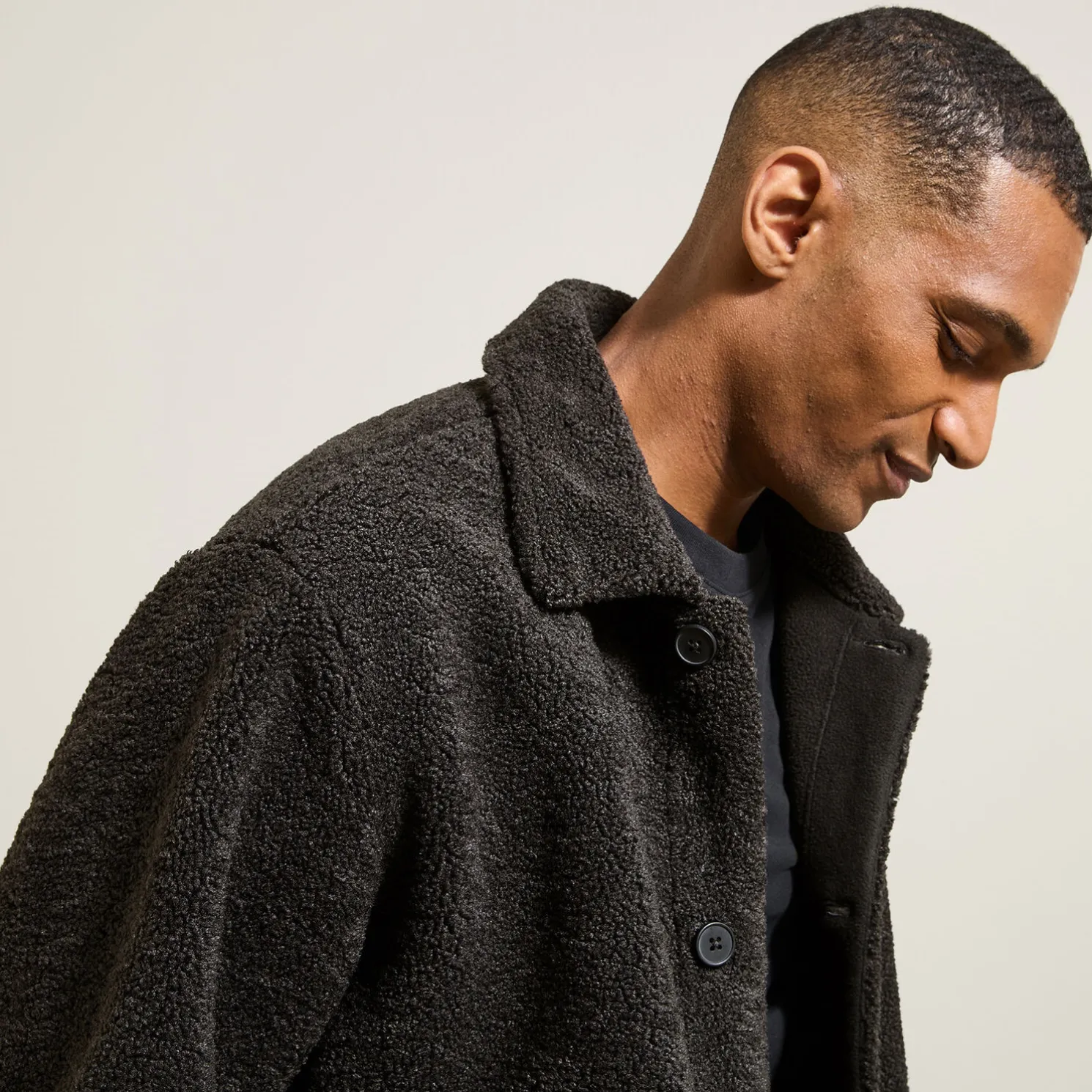 Sherpajack met hemdskraag