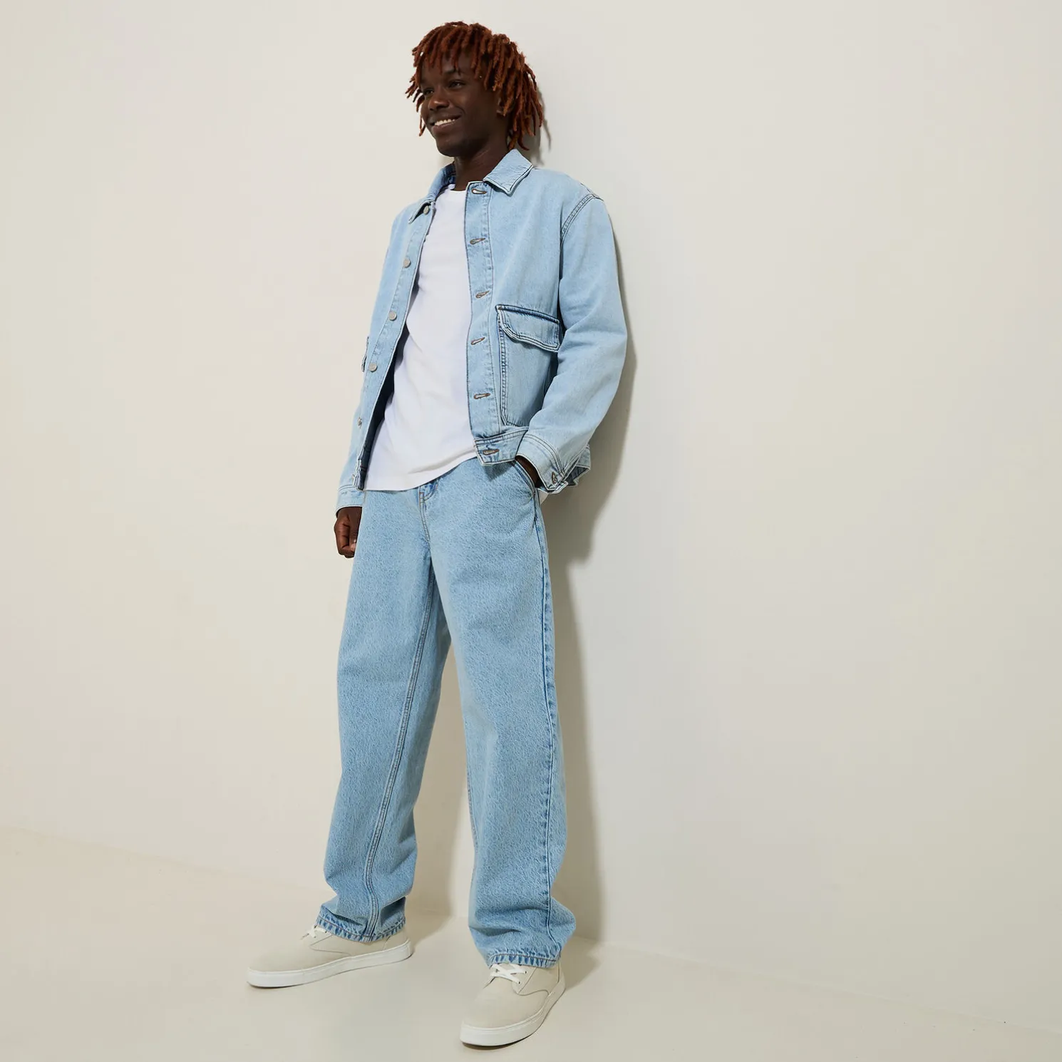 Slim basic T-shirt met ronde hals