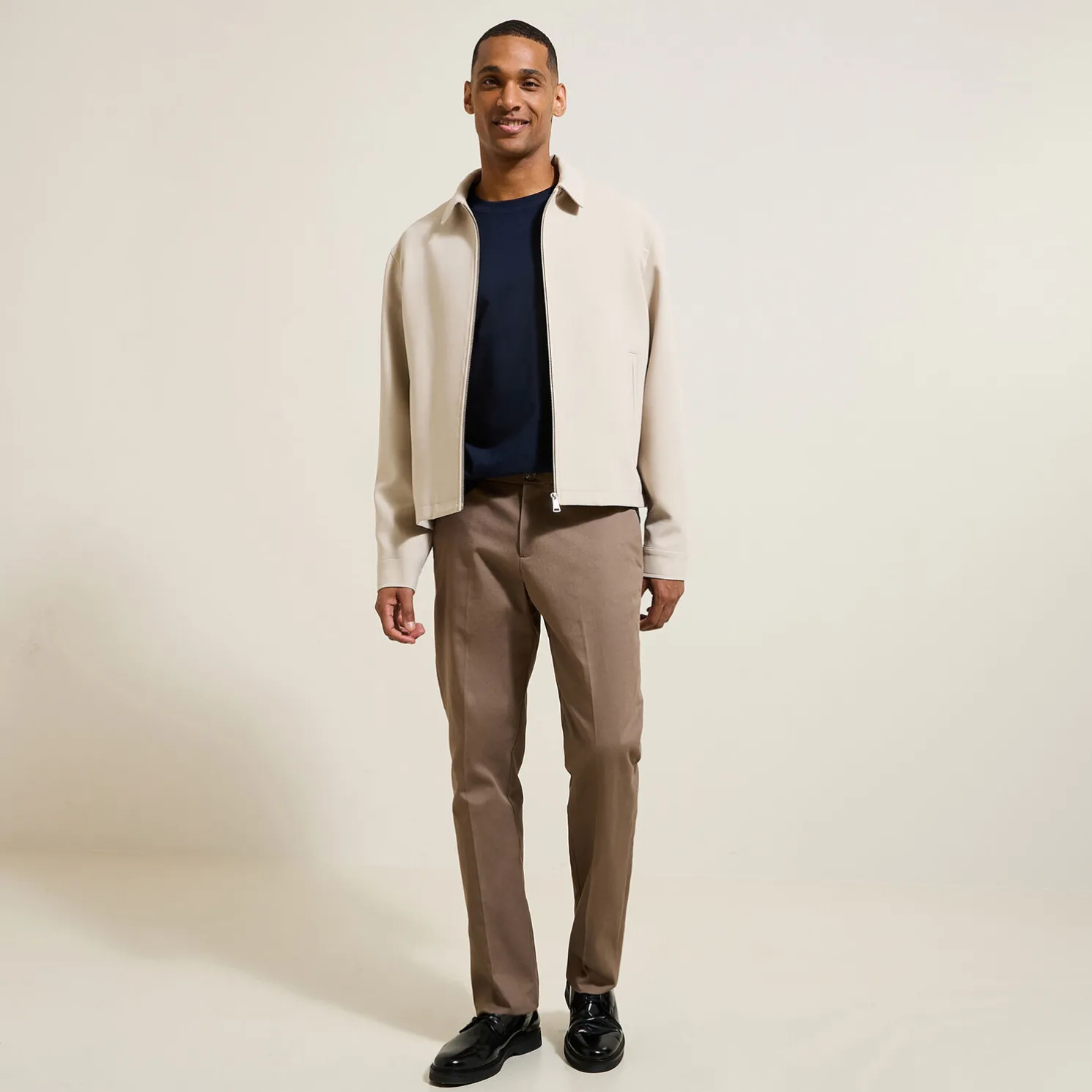 Slim basic T-shirt met ronde hals