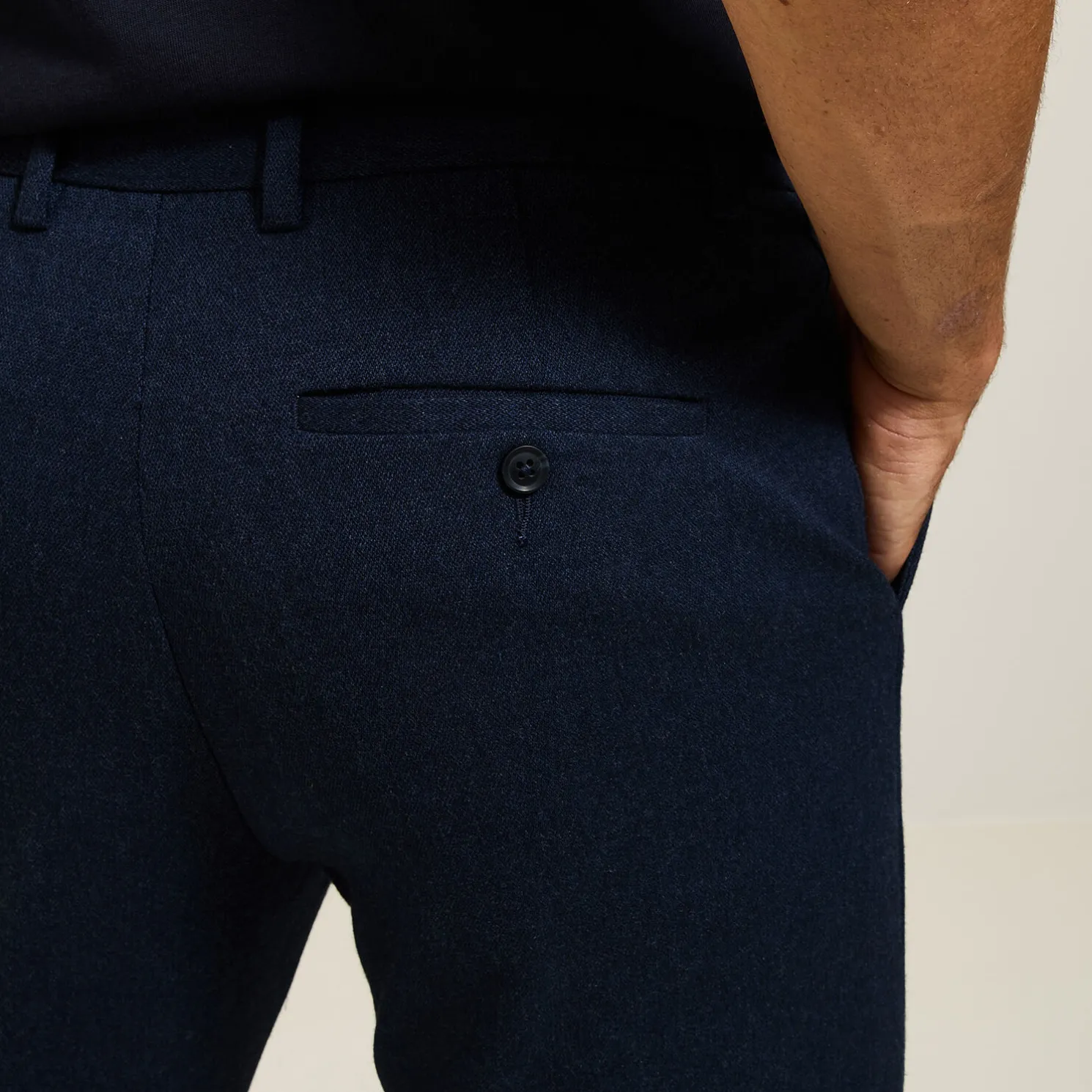 Slim chinobroek met flanelaspect