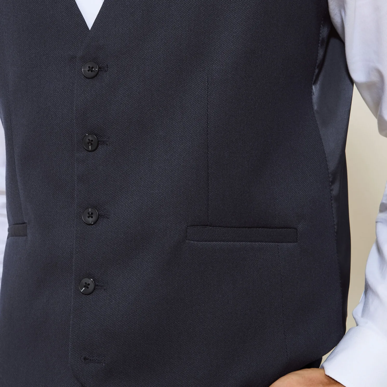 Slim effen kostuumgilet