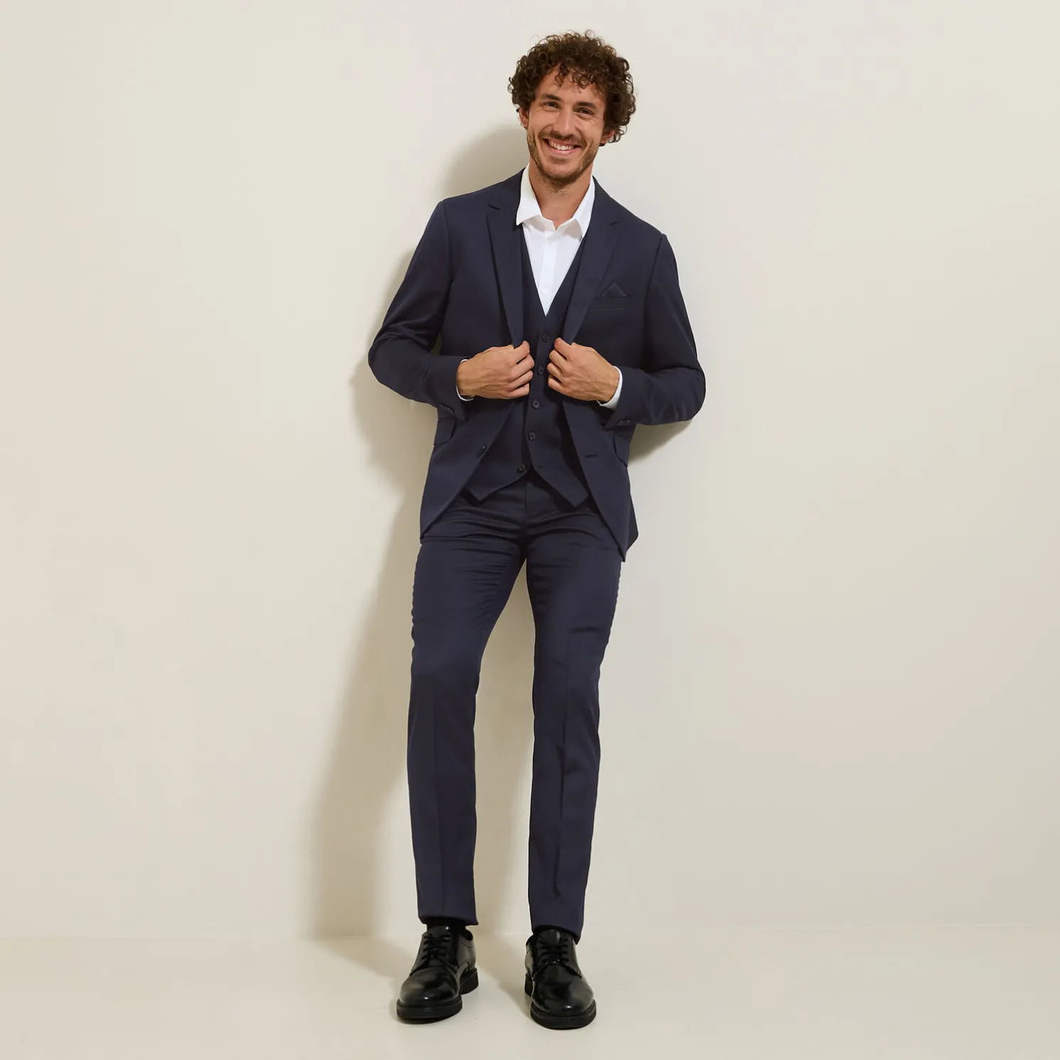 Slim effen kostuumgilet