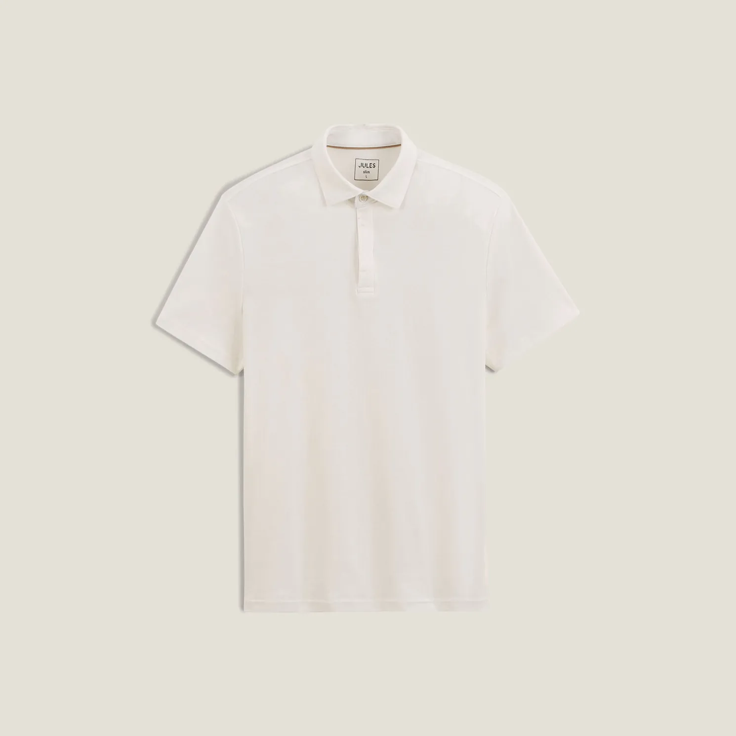 Slim effen polo met korte mouwen en Italiaanse kra