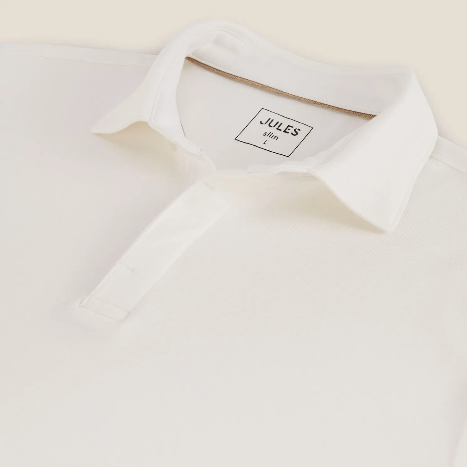 Slim effen polo met korte mouwen en Italiaanse kra