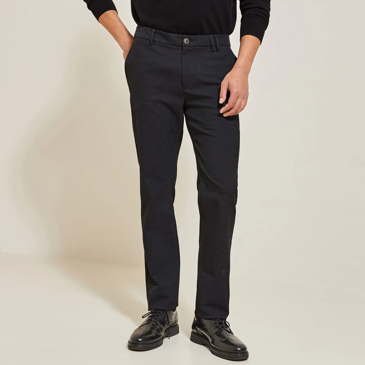 Slim fantasie chino broek, geruwde binnenkant