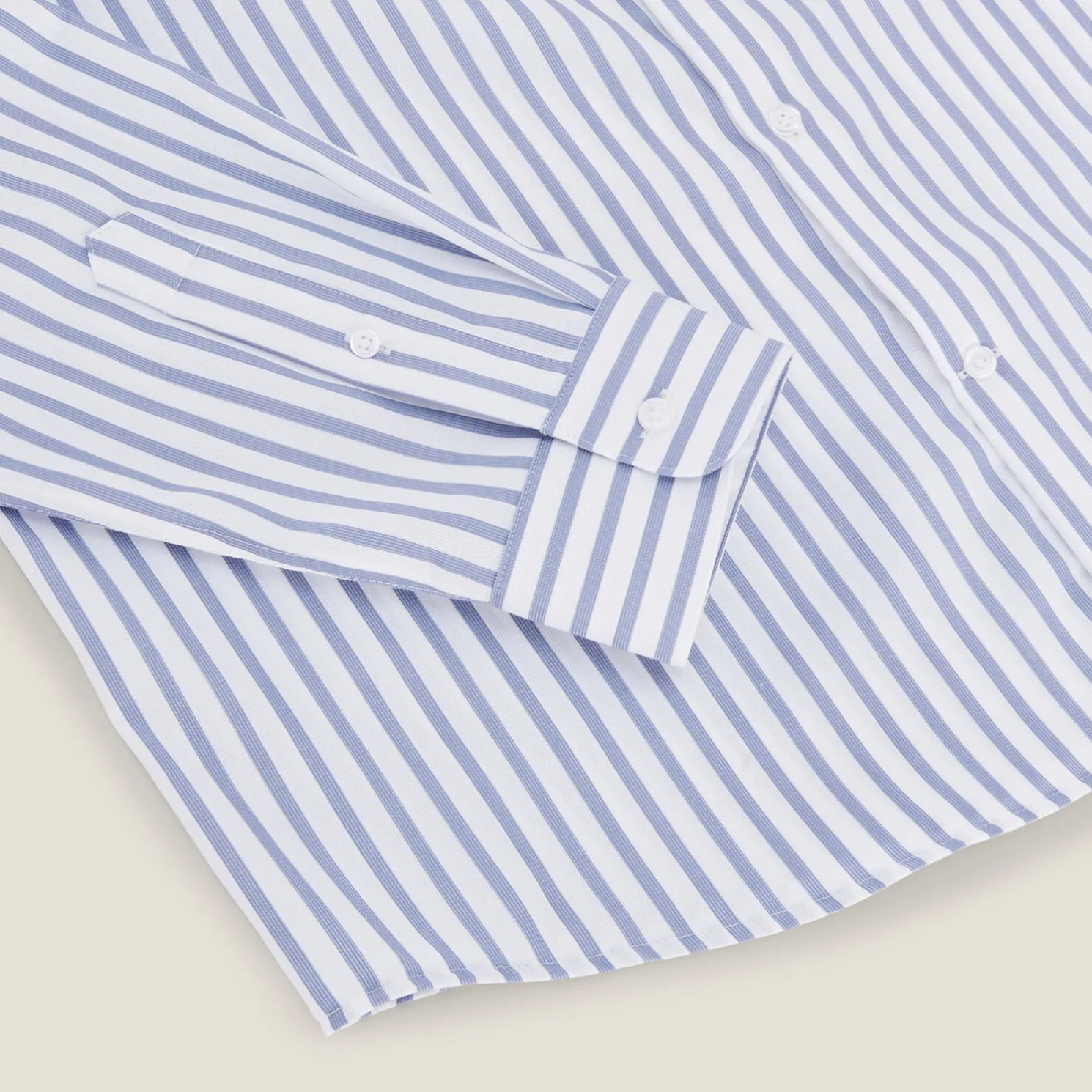 Slim fit gestreept katoenen overhemd, strijkvrij