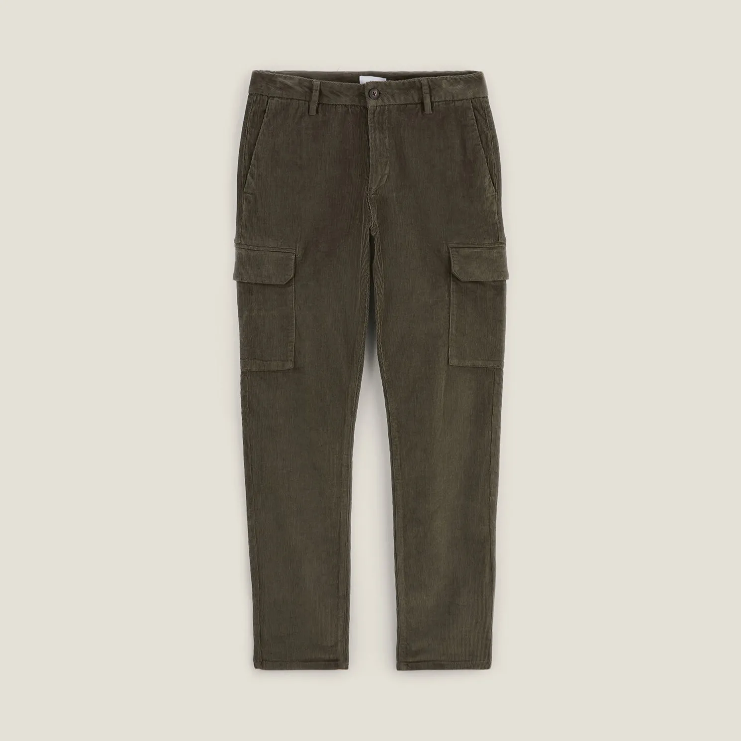 Slim fluwelen cargobroek