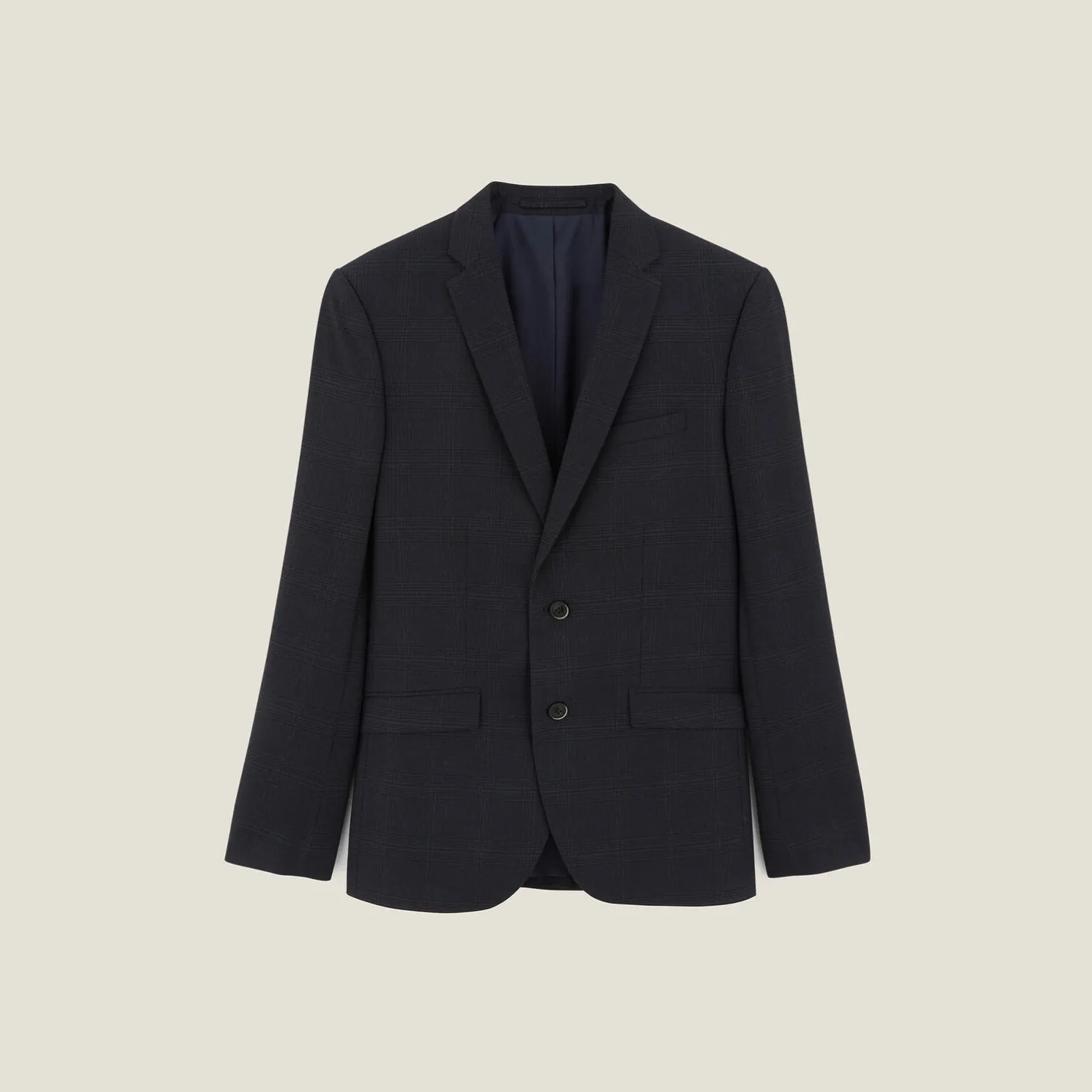 Slim geruit bi-stretch kostuumvest