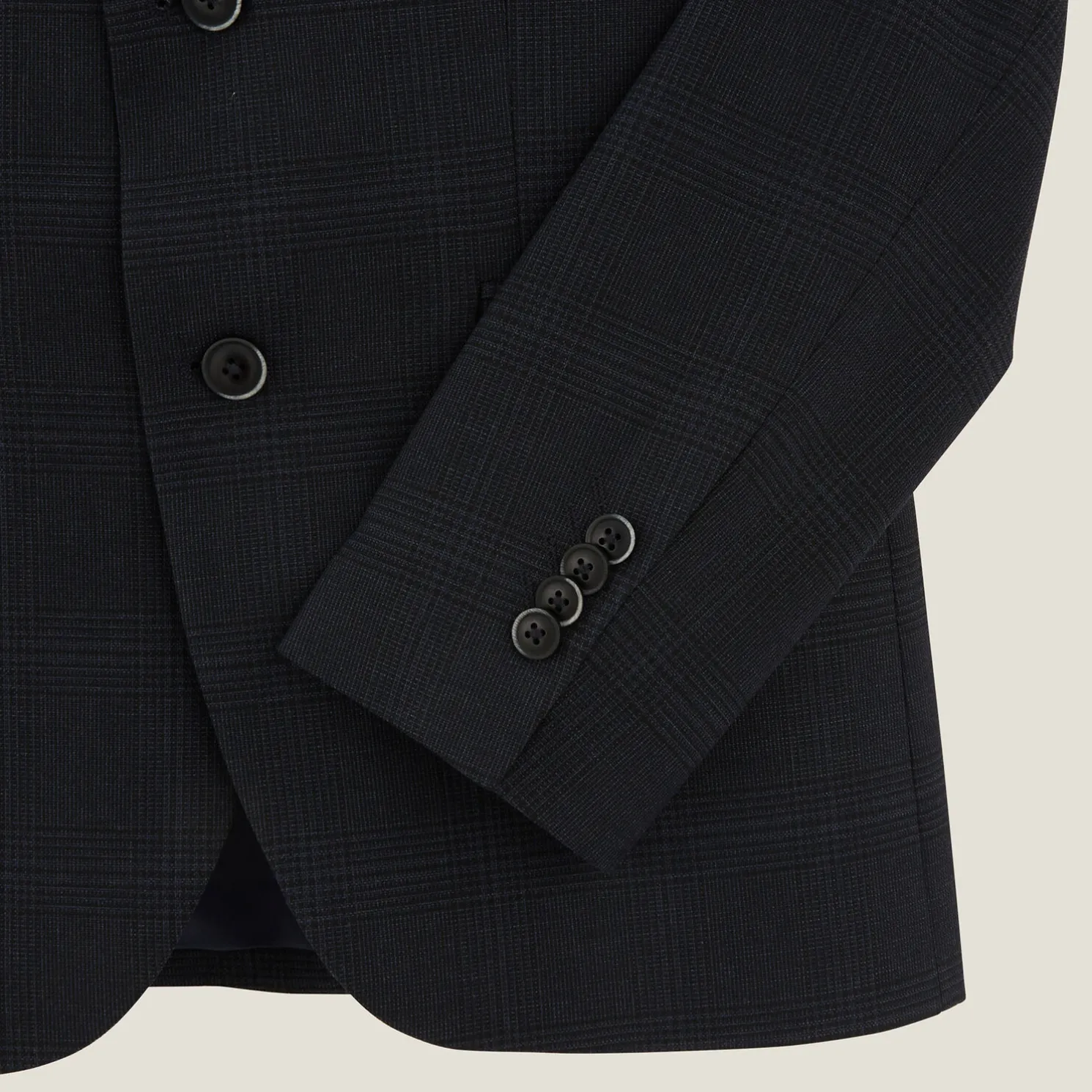 Slim geruit bi-stretch kostuumvest