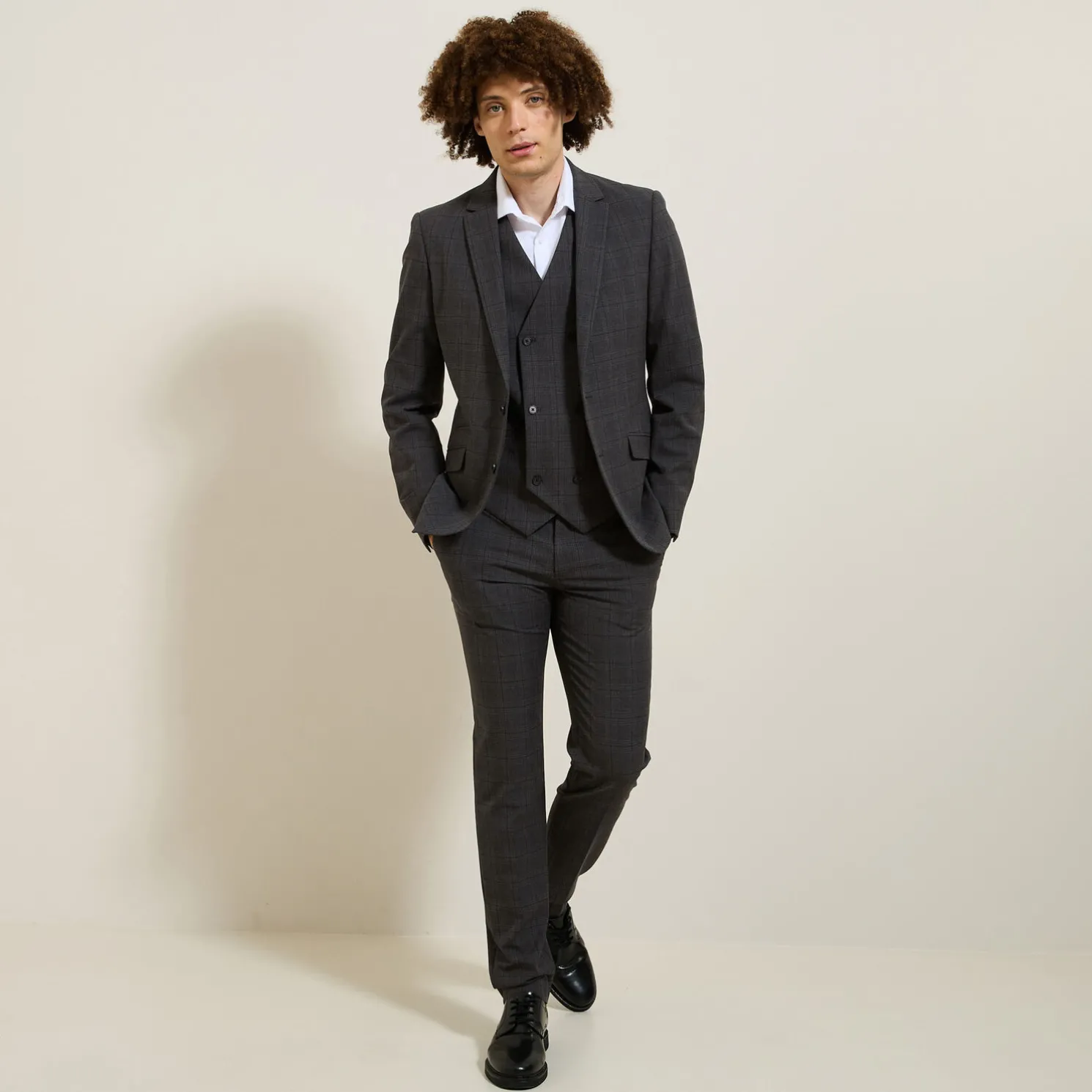 Slim geruite kostuumbroek