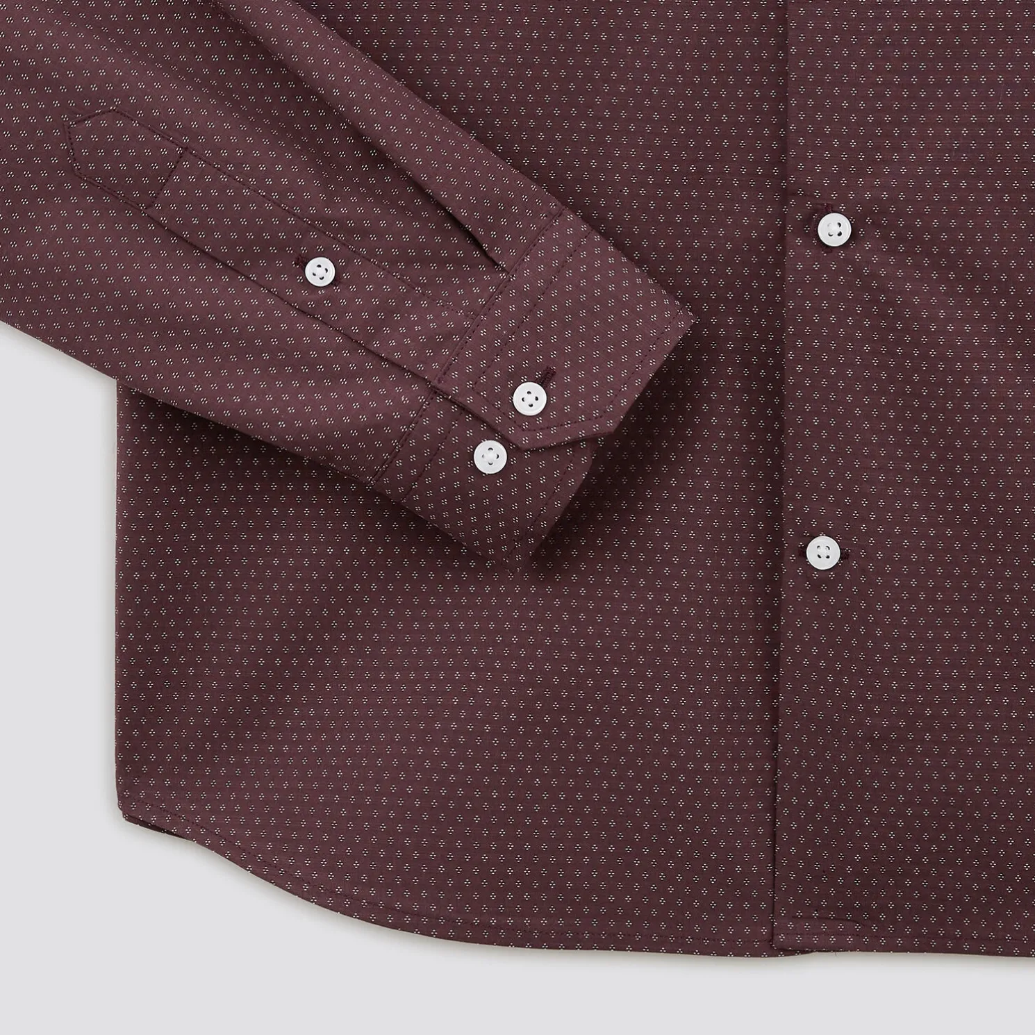 Slim hemd in biokatoen met jacquard microprint