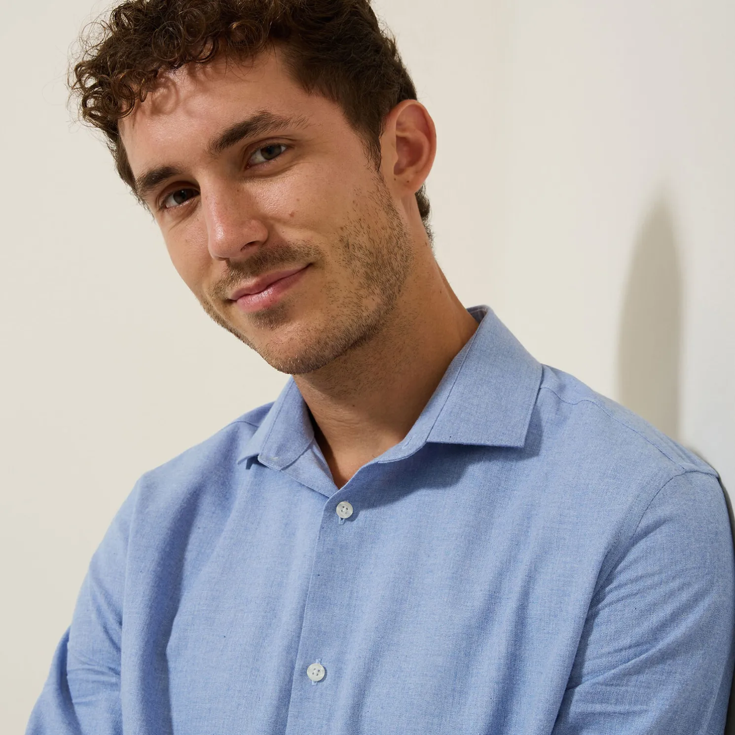 Slim hemd in flanelkatoen