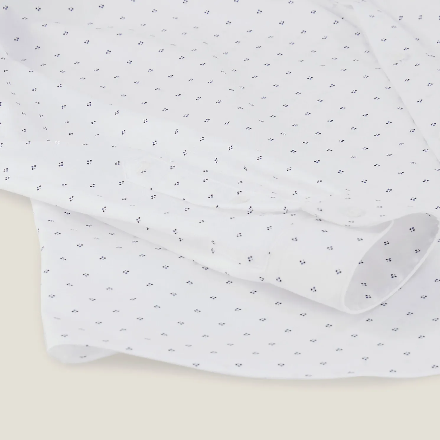 Slim hemd met microprint in katoen