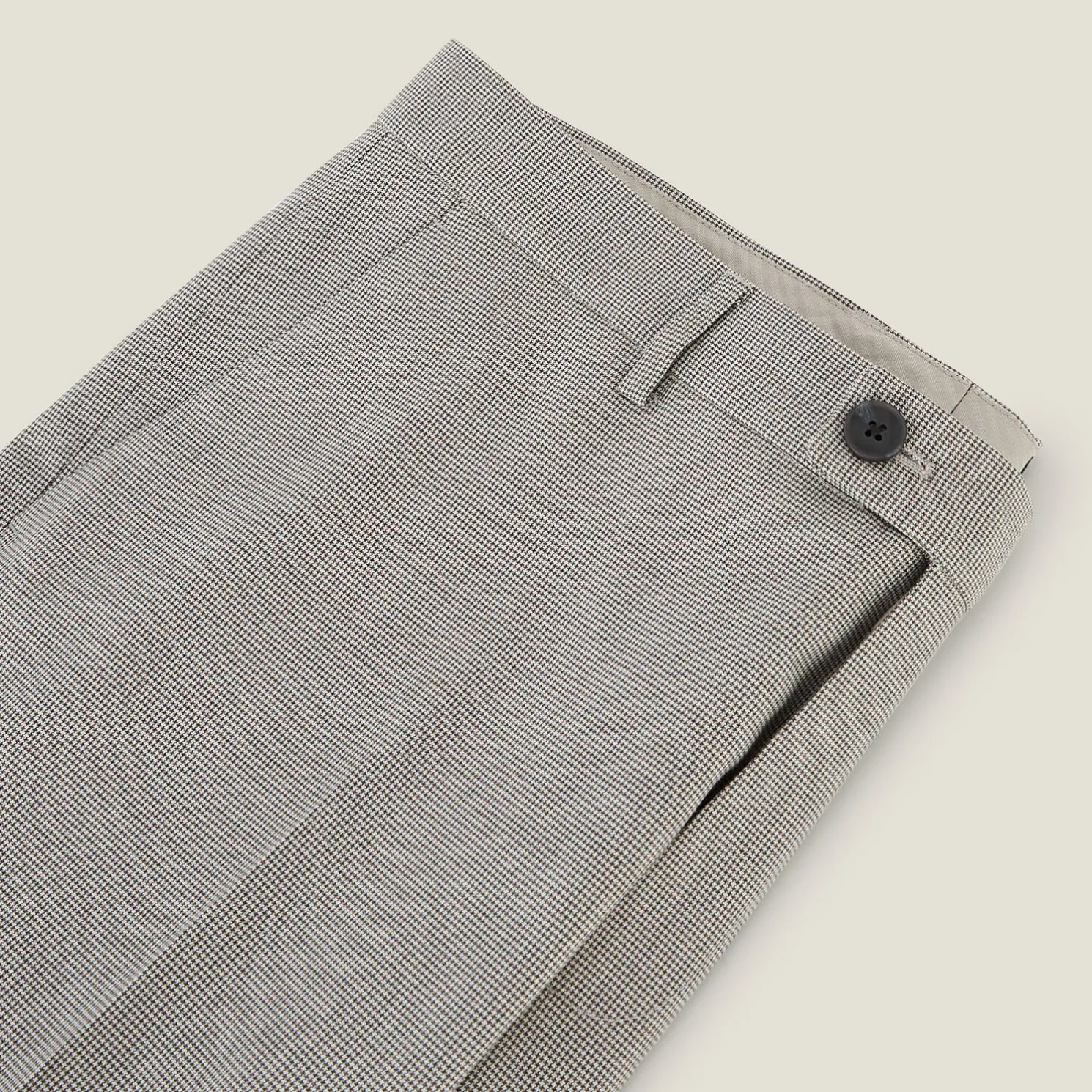 Slim kostuumbroek met pied-de-puce-motief