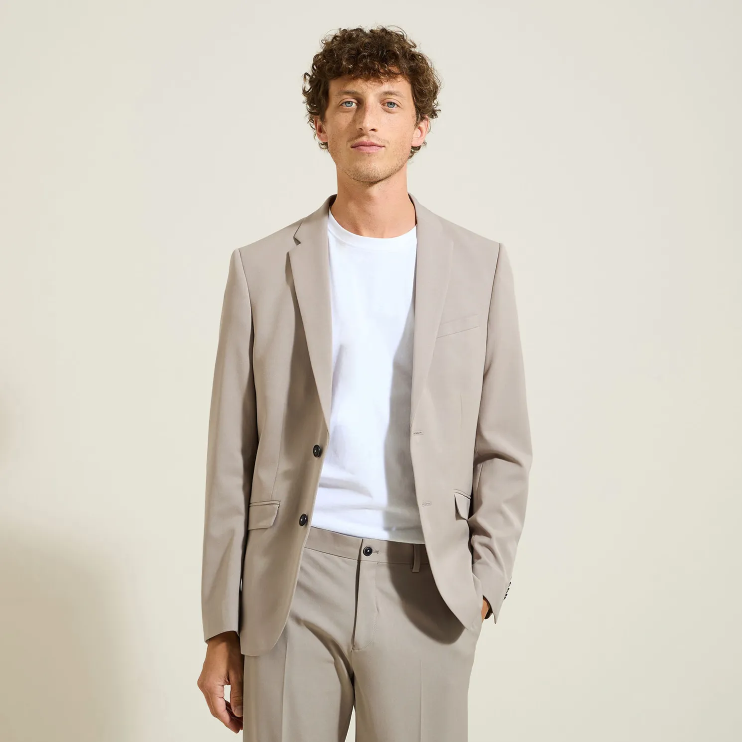 Slim kostuumvest in twill