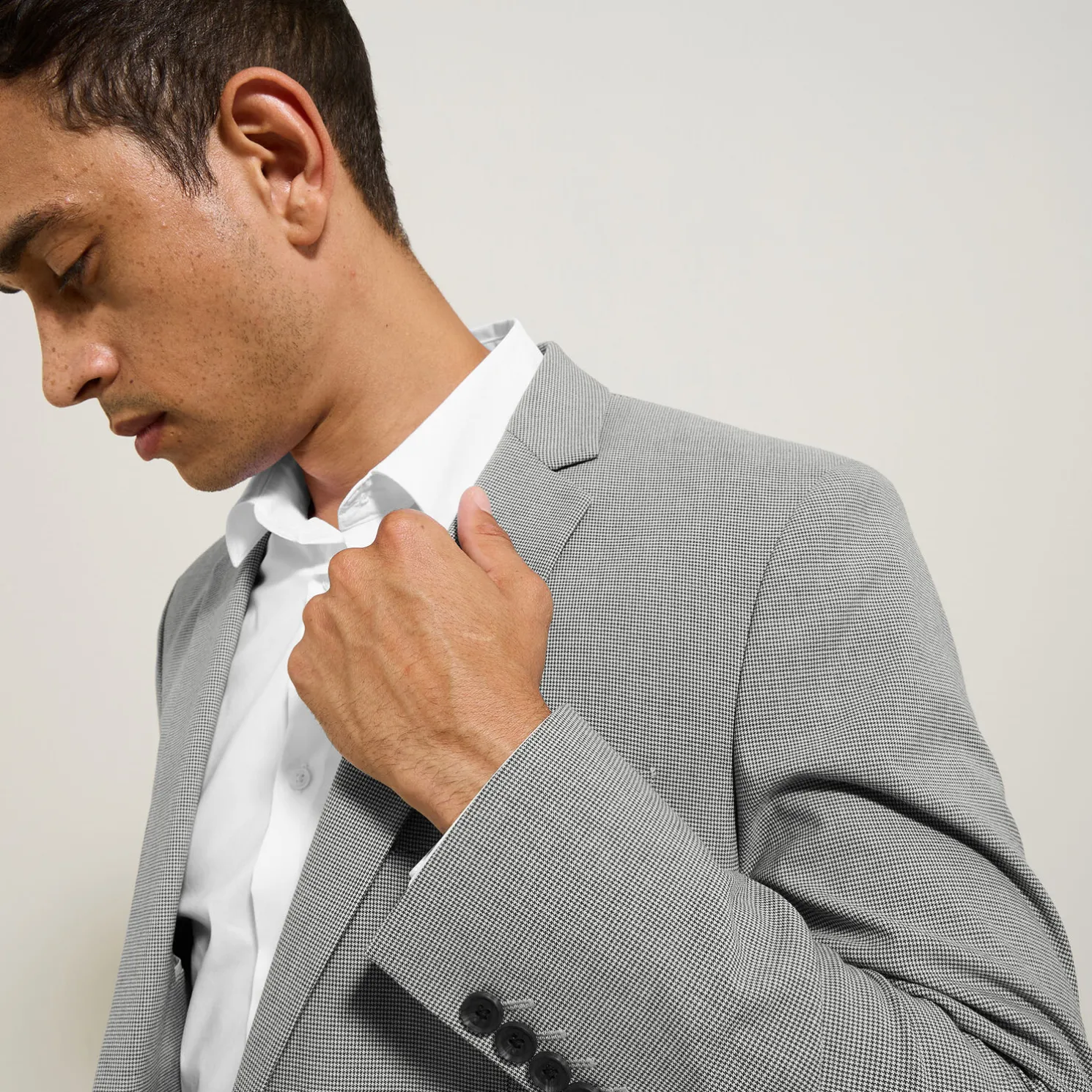 Slim kostuumvest met pied-de-puce-motief