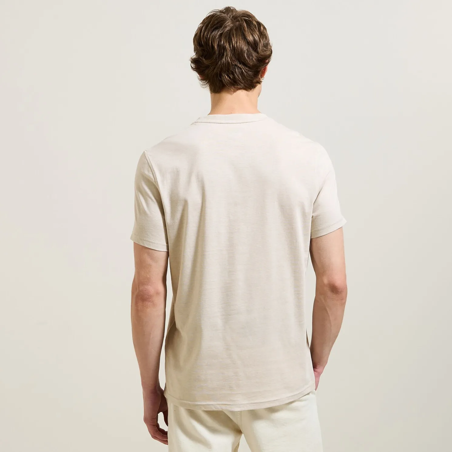Slim T-shirt met Tunesische kraag