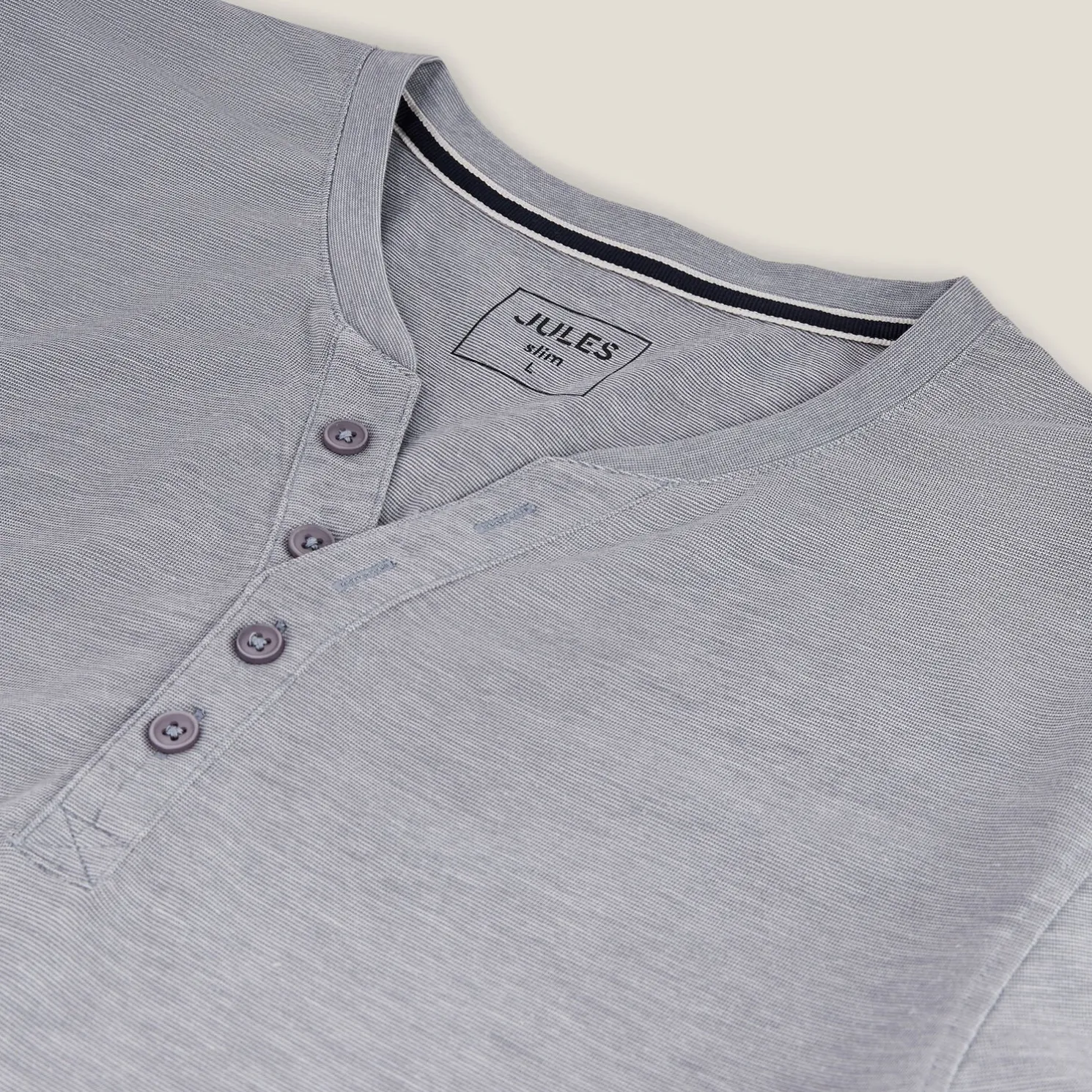 Slim T-shirt met Tunesische kraag