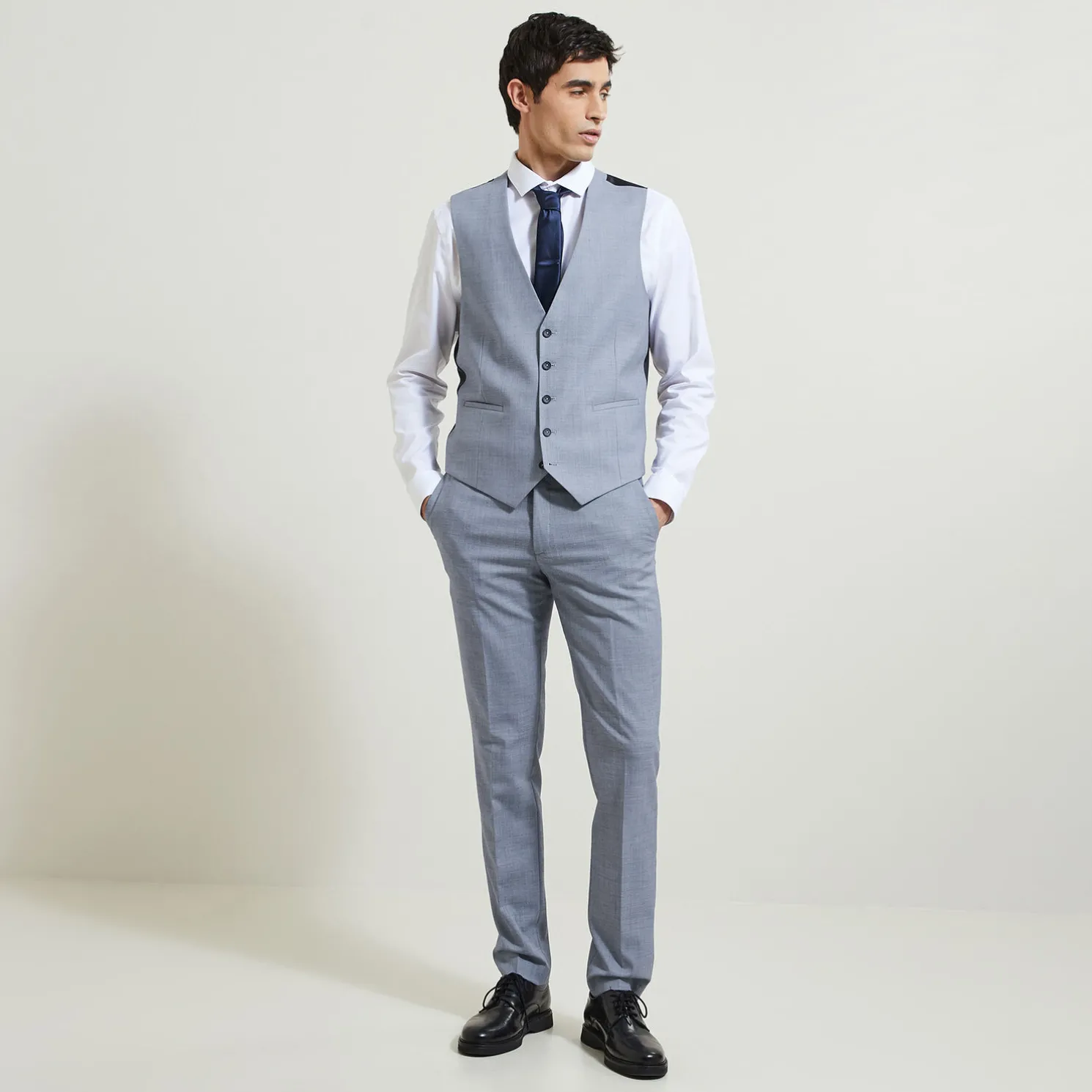 Slim tweekleurig kostuumbroek