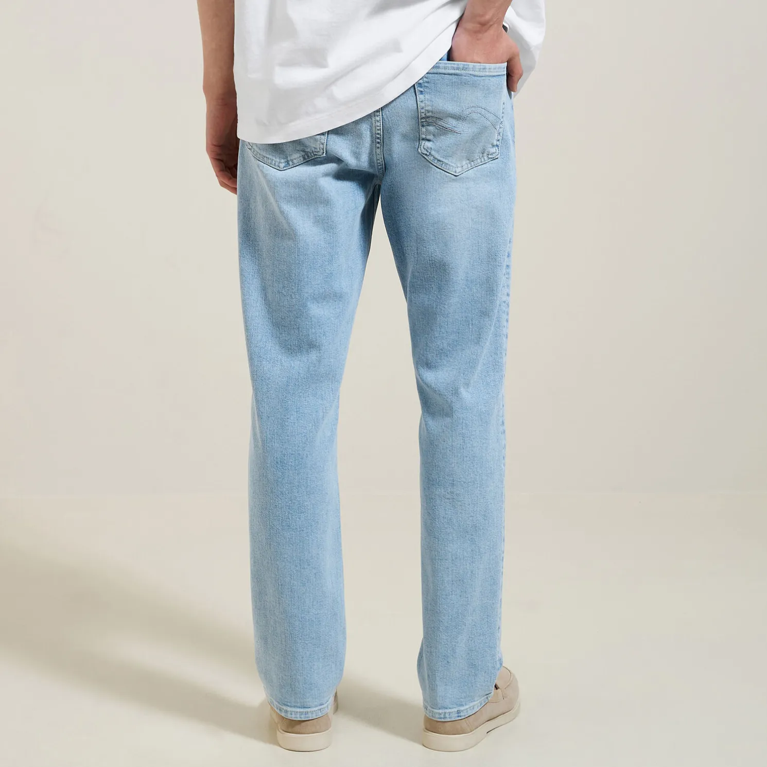 Straight, gebleekte jeans, 3 lengtes