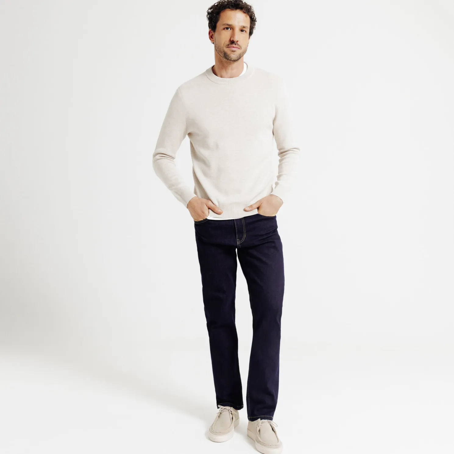 Straight jeans in ruw denim