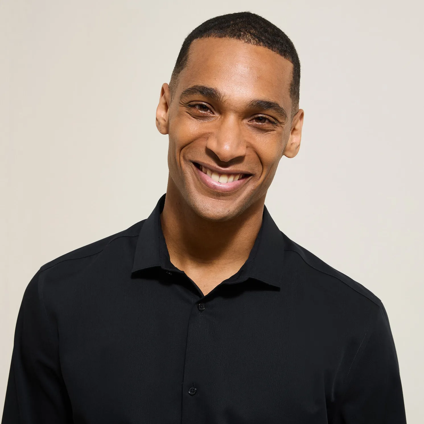 Strijkvrij regular effen hemd in katoen