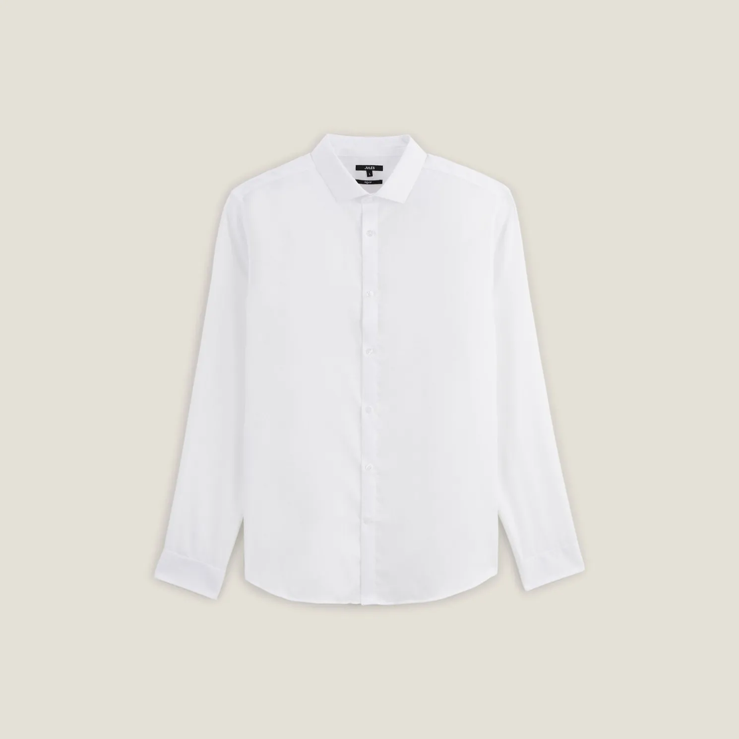 Strijkvrij regular hemd in jacquardkatoen