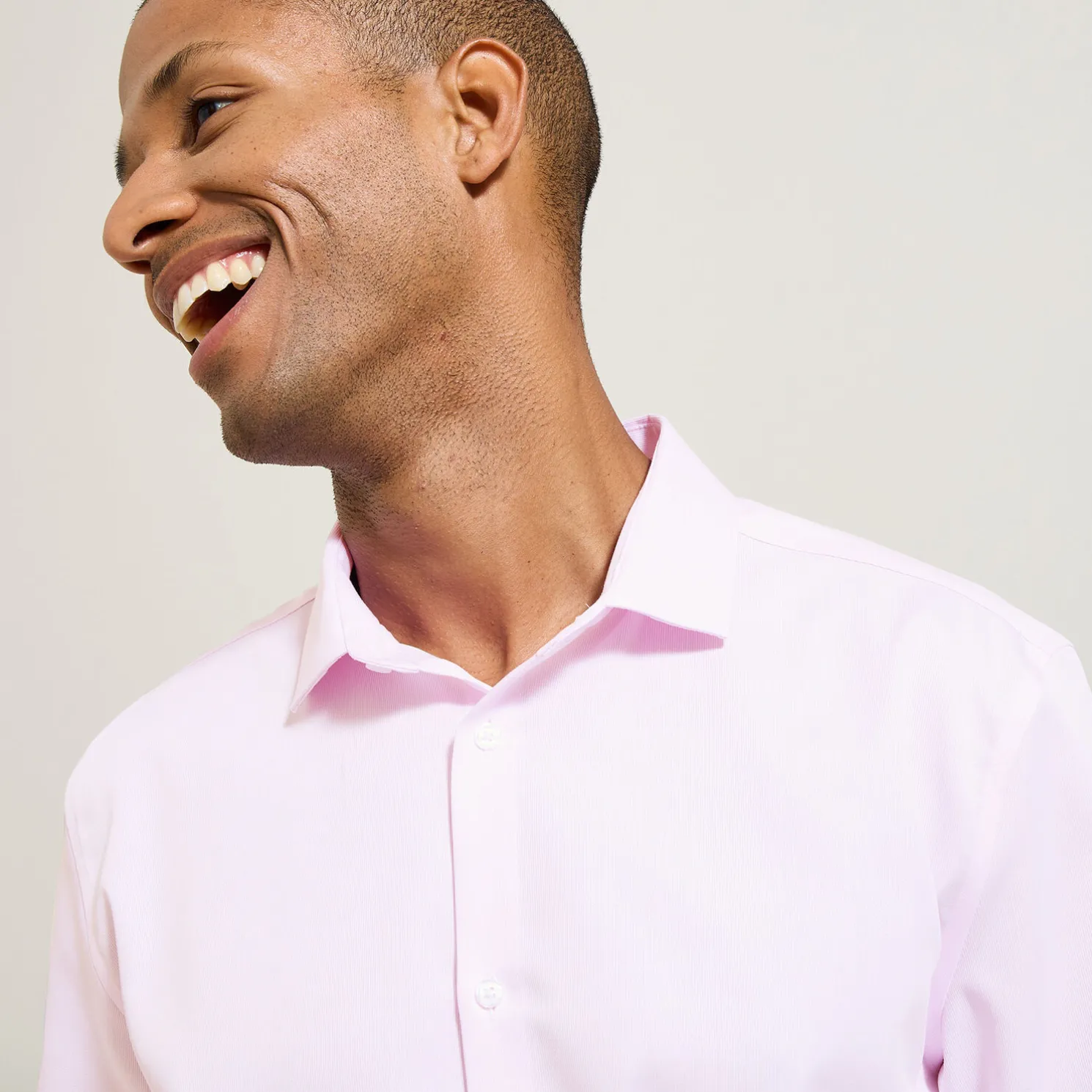 Strijkvrij regular effen hemd in katoen