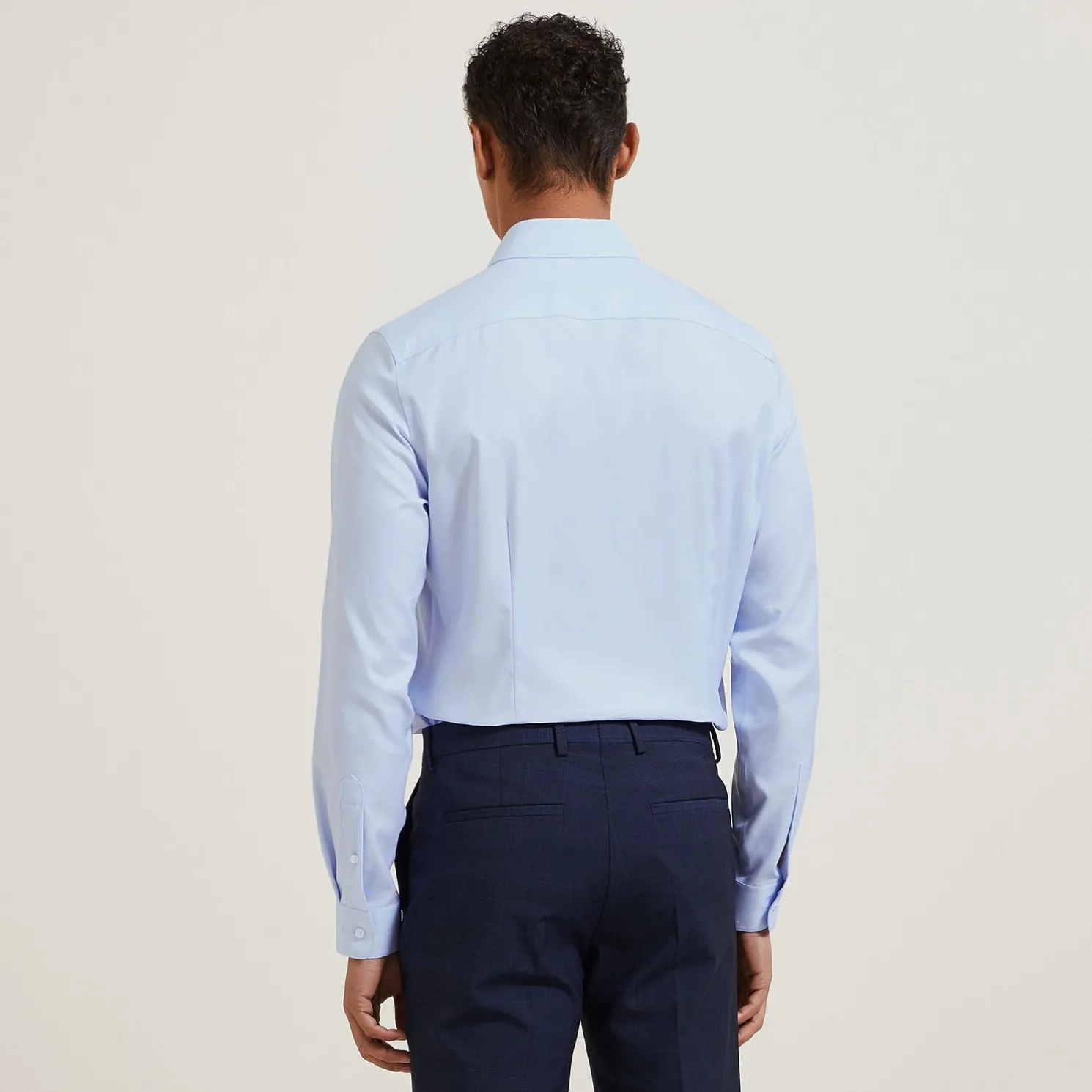 Strijkvrij slim effen hemd in katoen