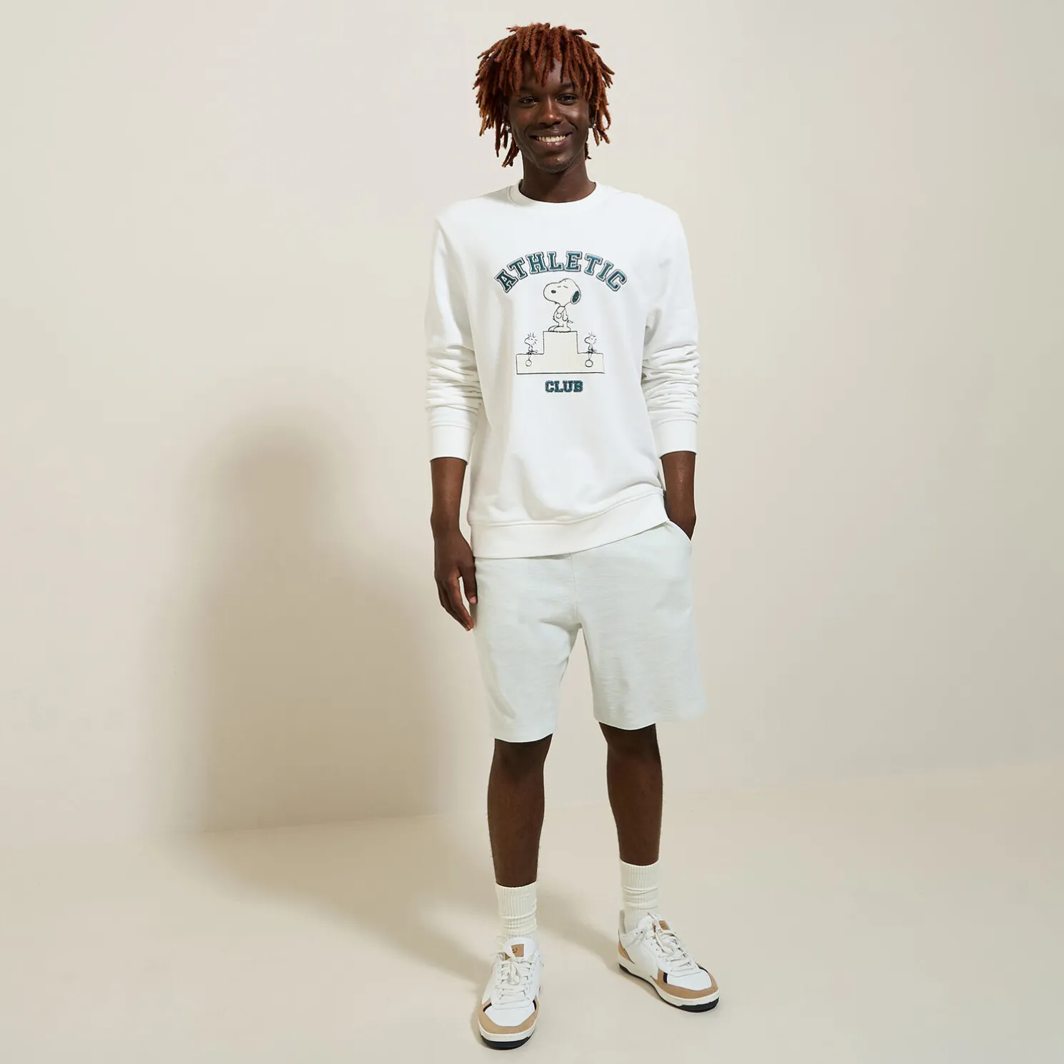 Sweater met Athletic Club-print, Peanuts-licentie