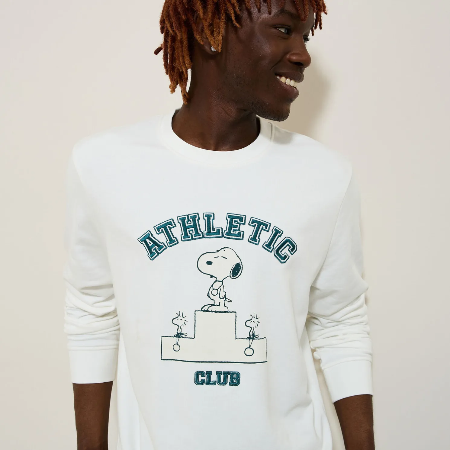 Sweater met Athletic Club-print, Peanuts-licentie
