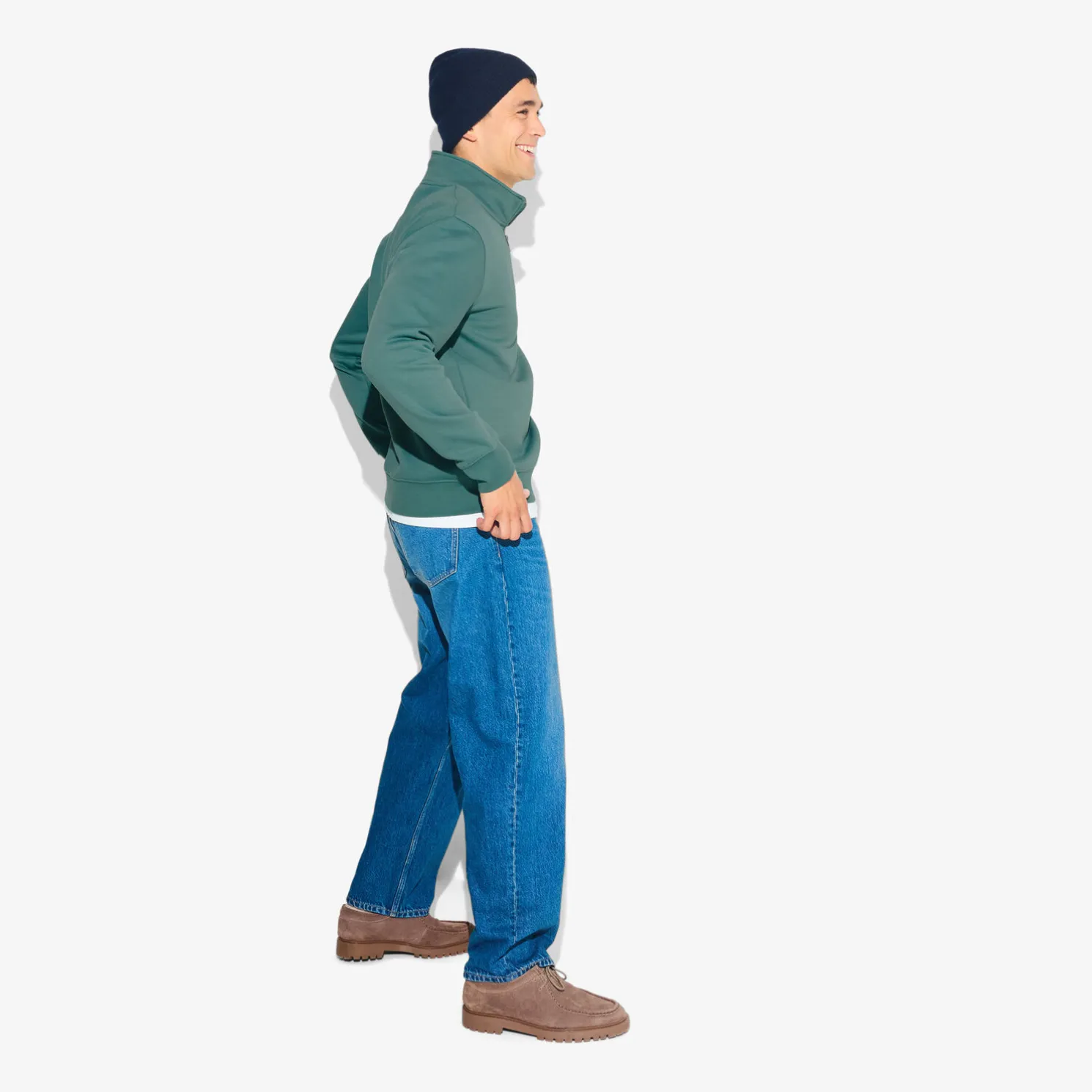 Sweater met opstaande ritskraag