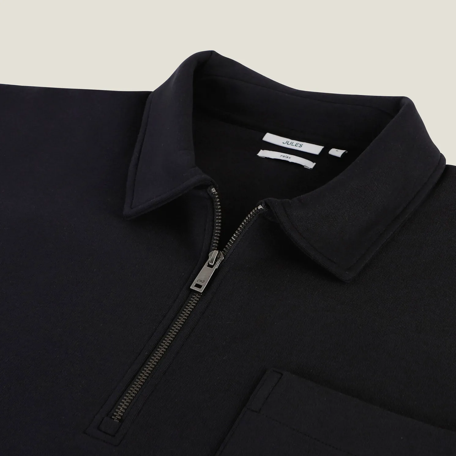 Sweater met polokraag, rits en rechte onderkant