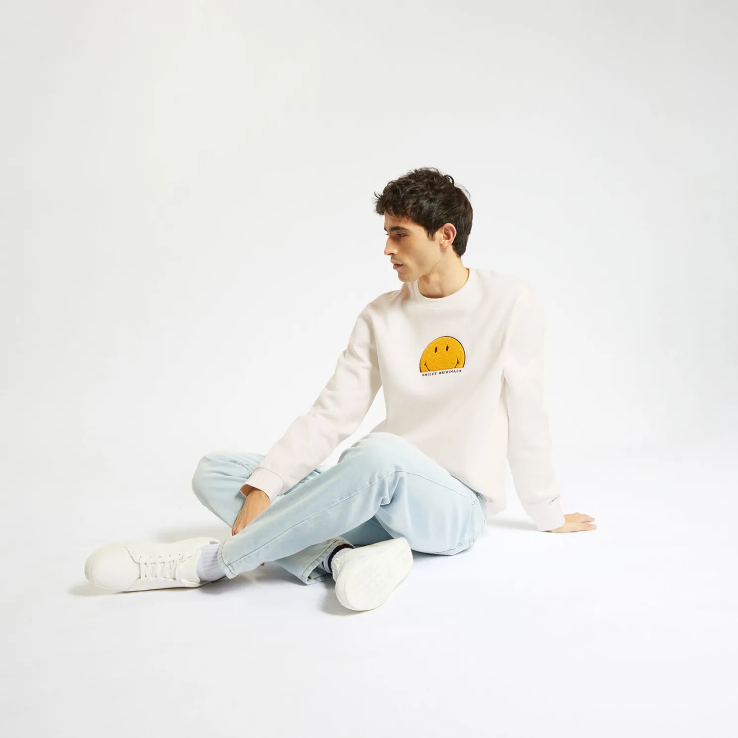 Sweater met ronde hals, licentie Smiley