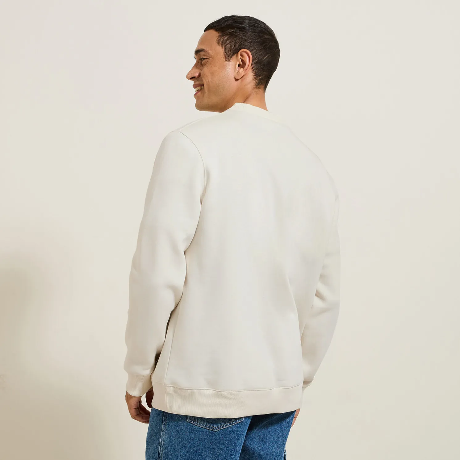 Sweater met ronde hals en print vooraan